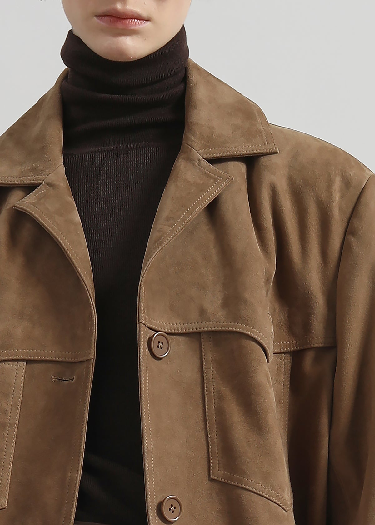 Hester Faux Suede Jacket - Camel - 6