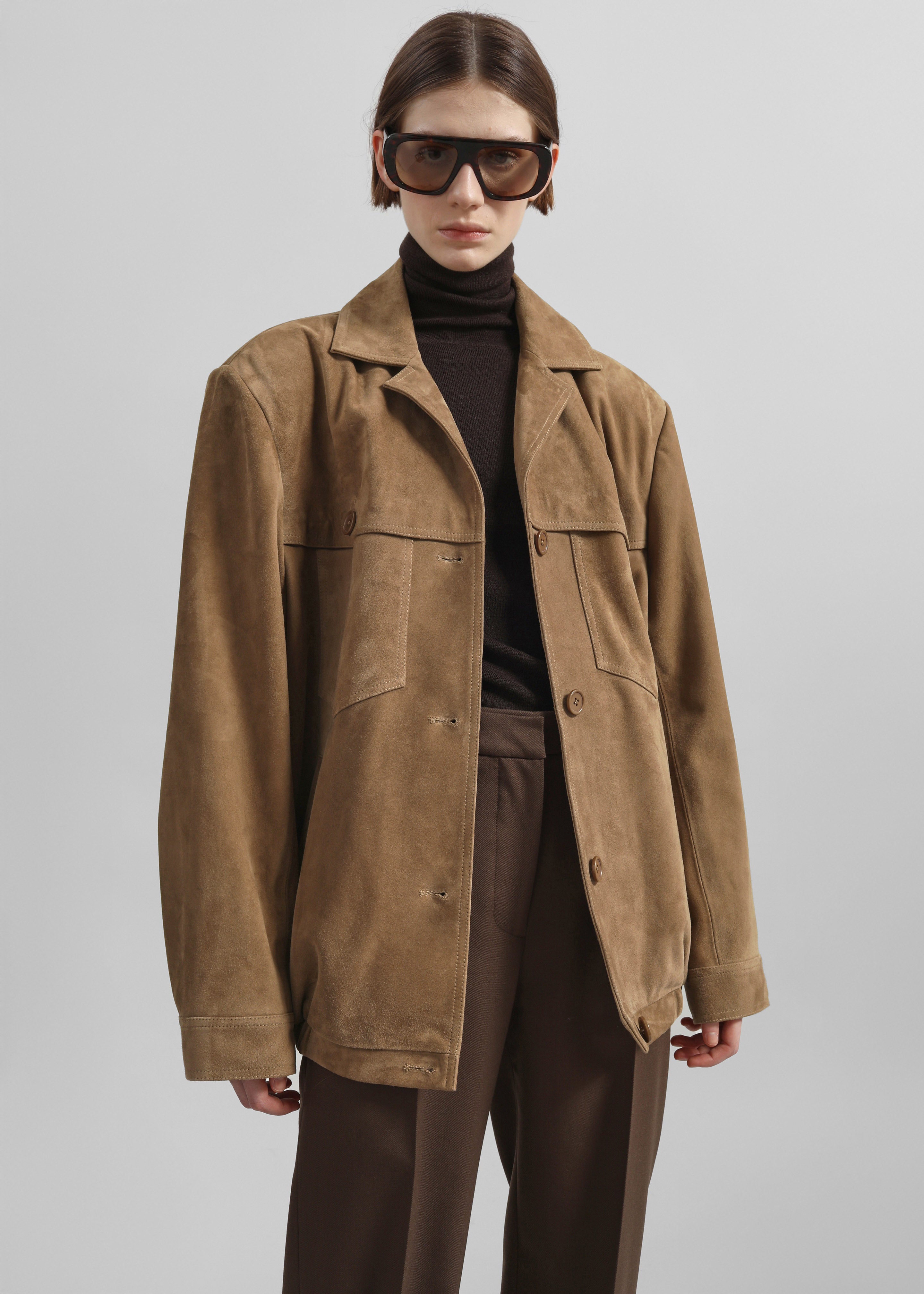 Hester Faux Suede Jacket - Camel - 5
