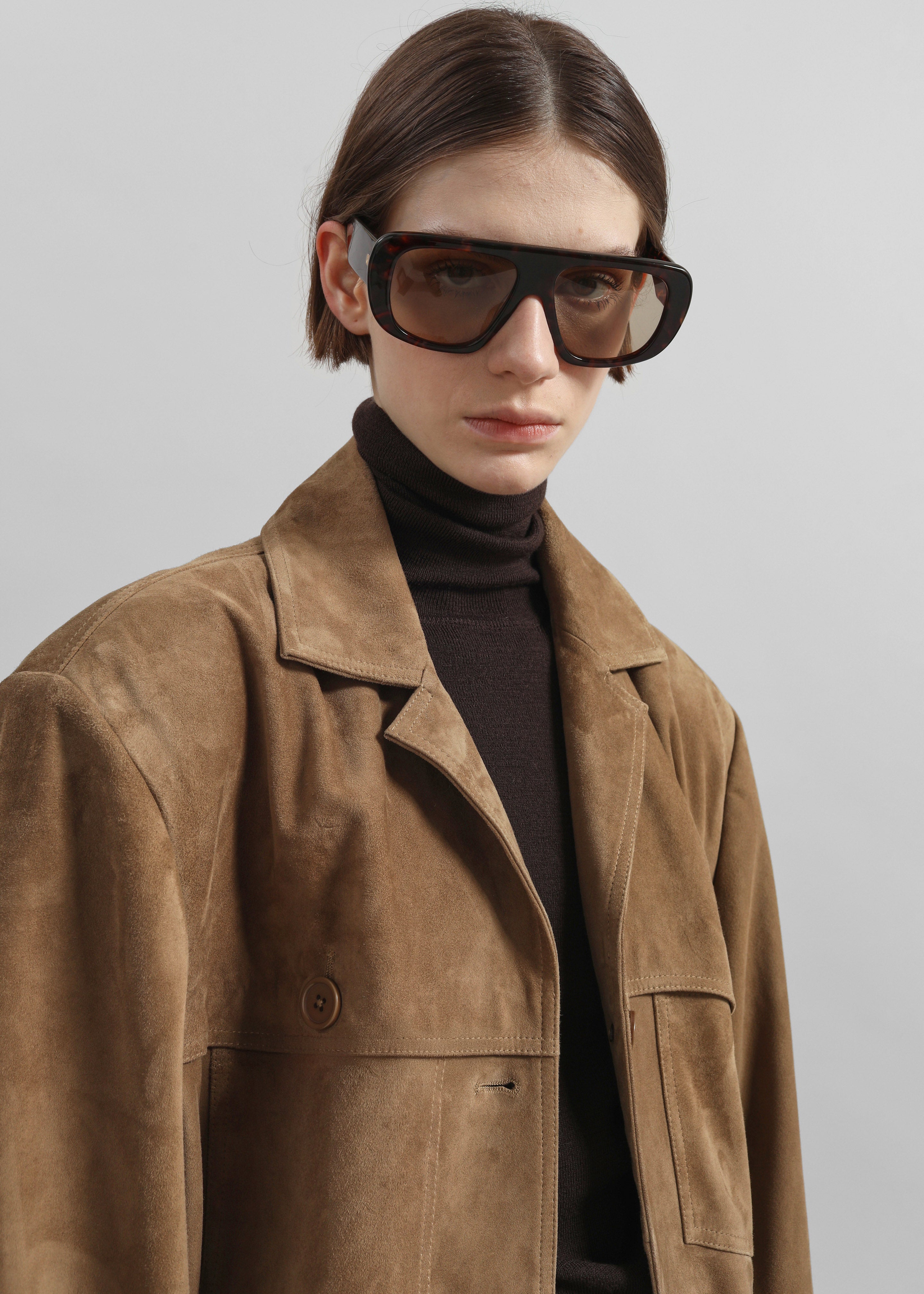 Hester Faux Suede Jacket - Camel - 3
