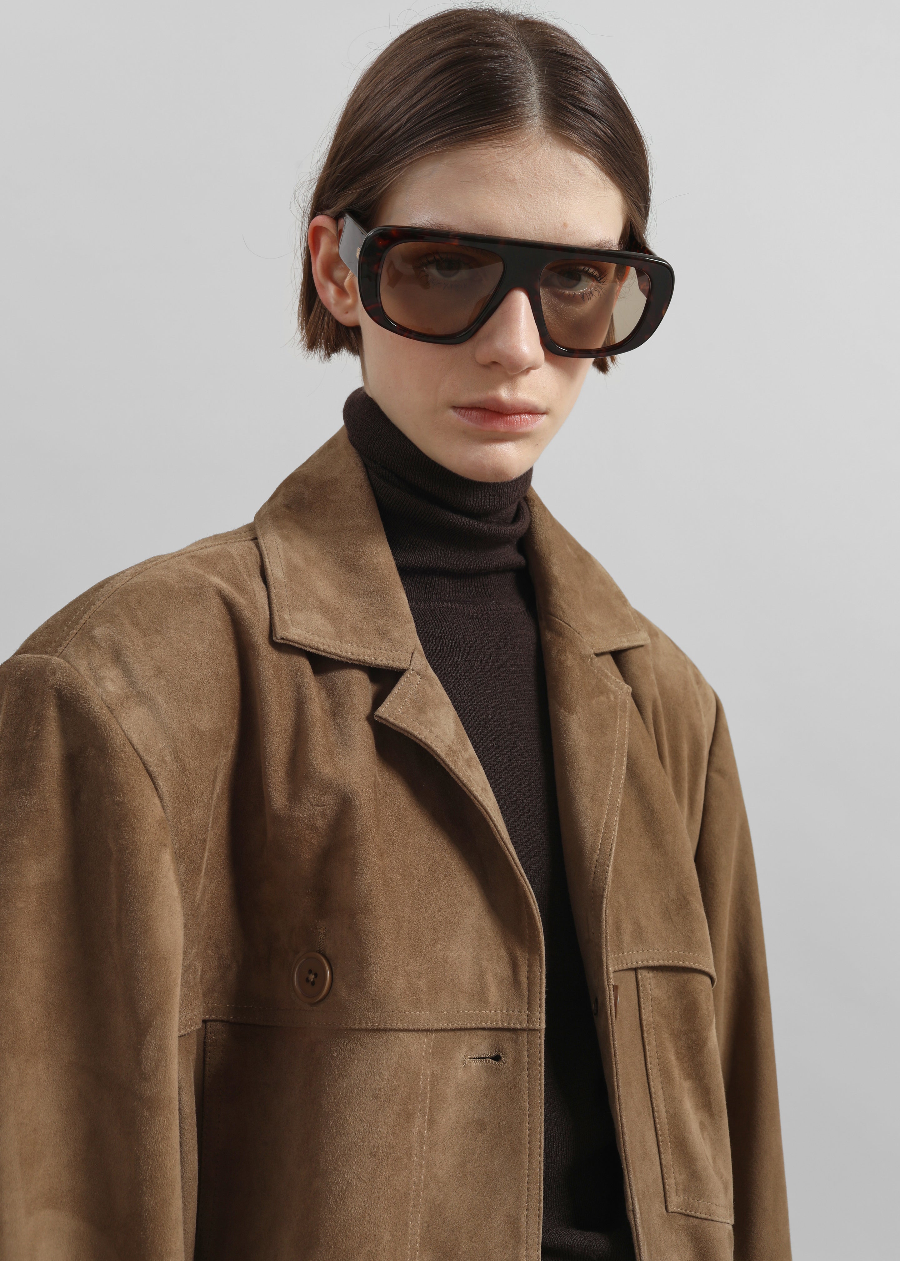 Hester Faux Suede Jacket - Camel - 3