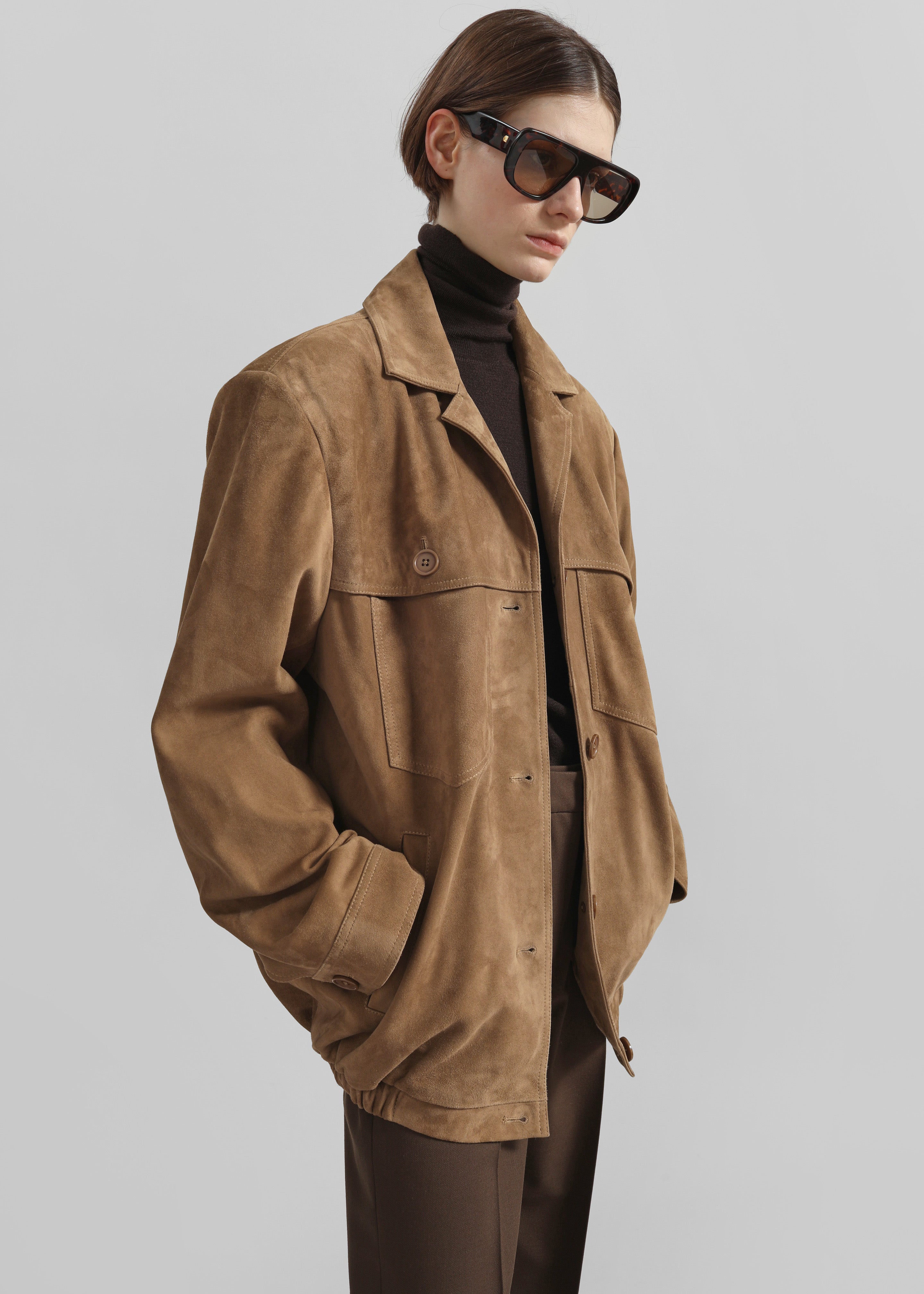 Hester Faux Suede Jacket - Camel – The Frankie Shop