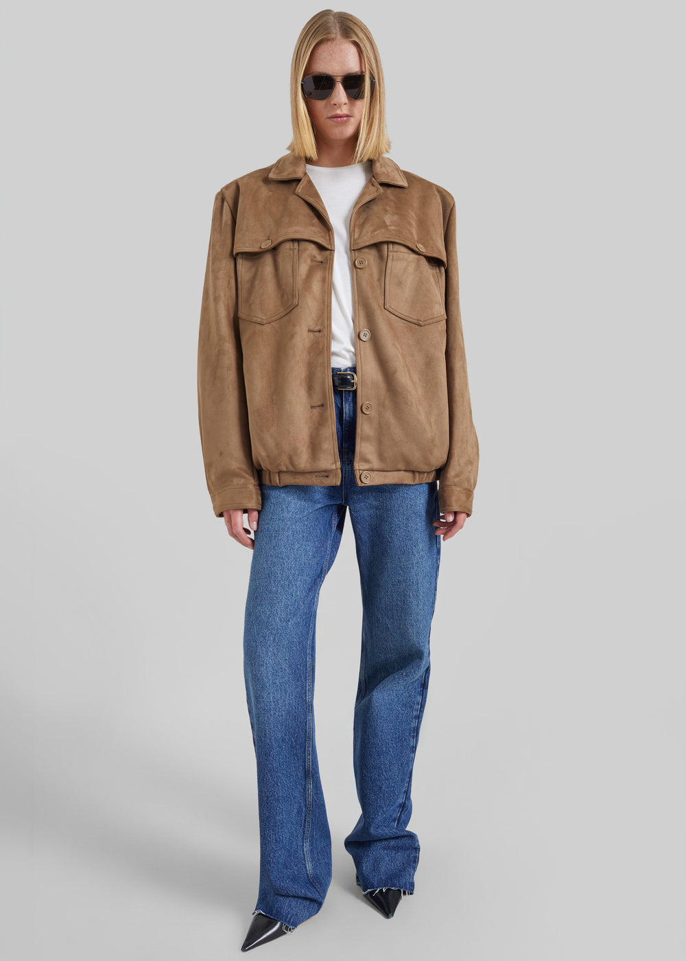 Hester Faux Suede Jacket - Camel - 1