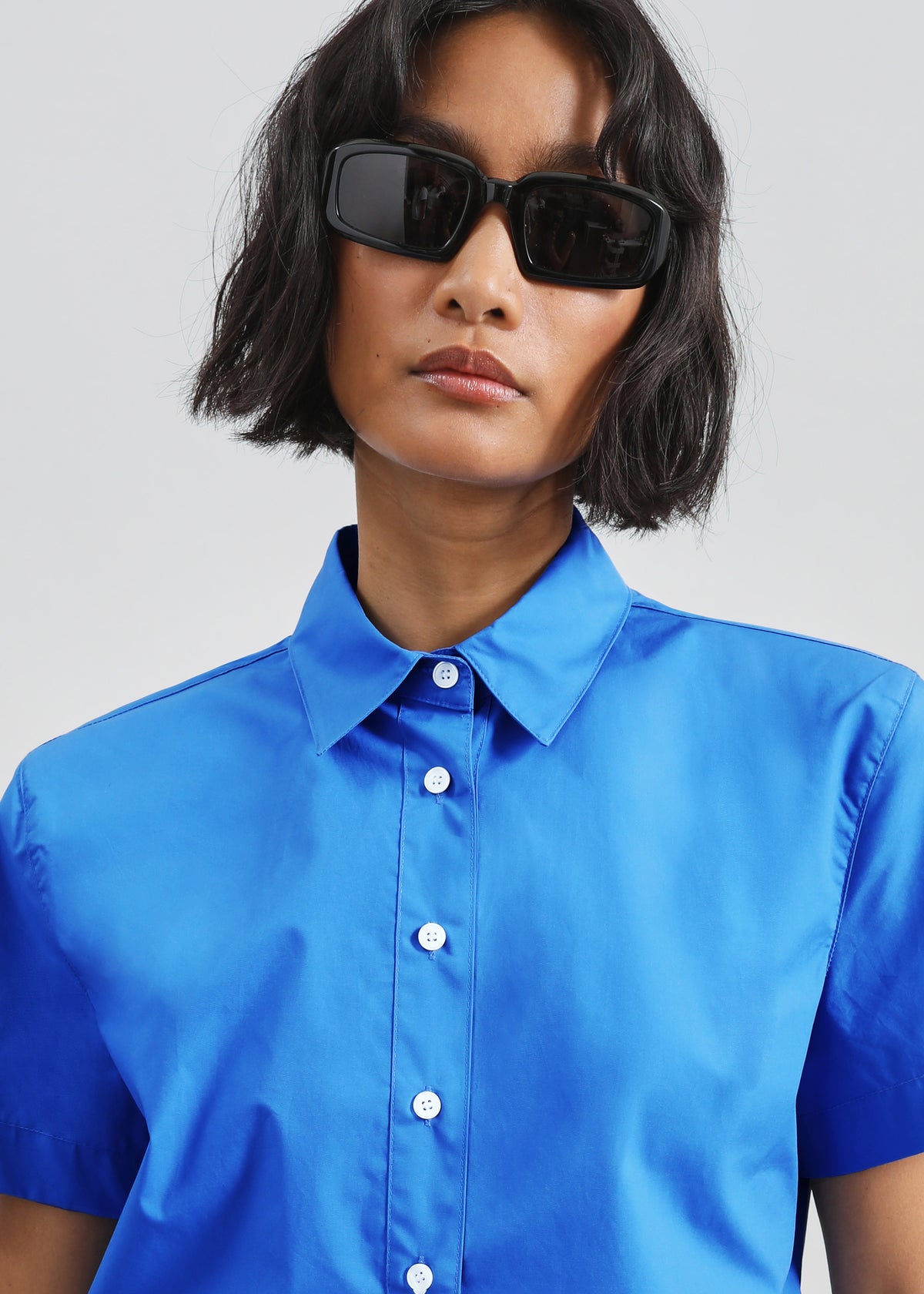 Hiva Cropped Shirt - Cobalt - 2