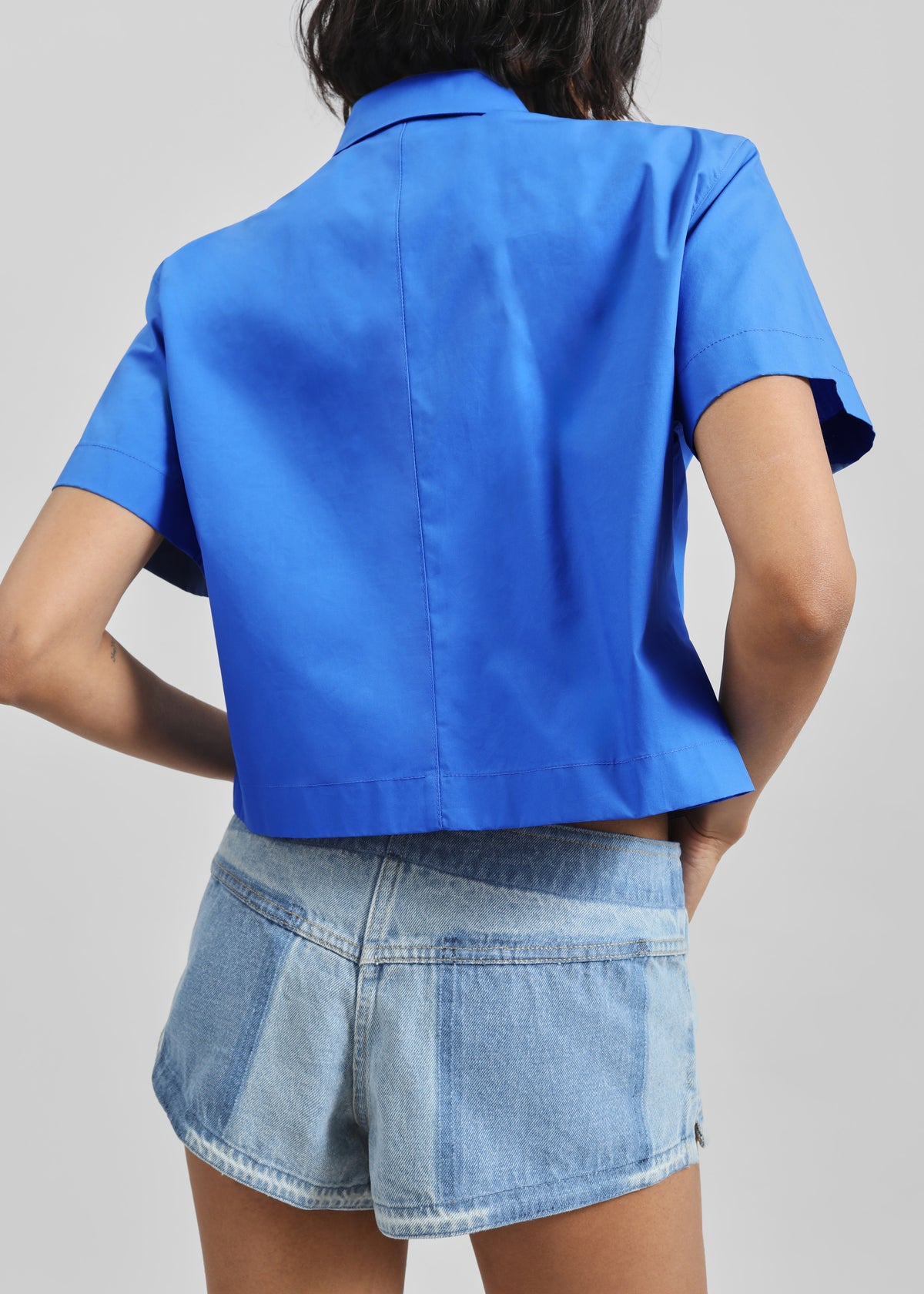 Hiva Cropped Shirt - Cobalt - 3