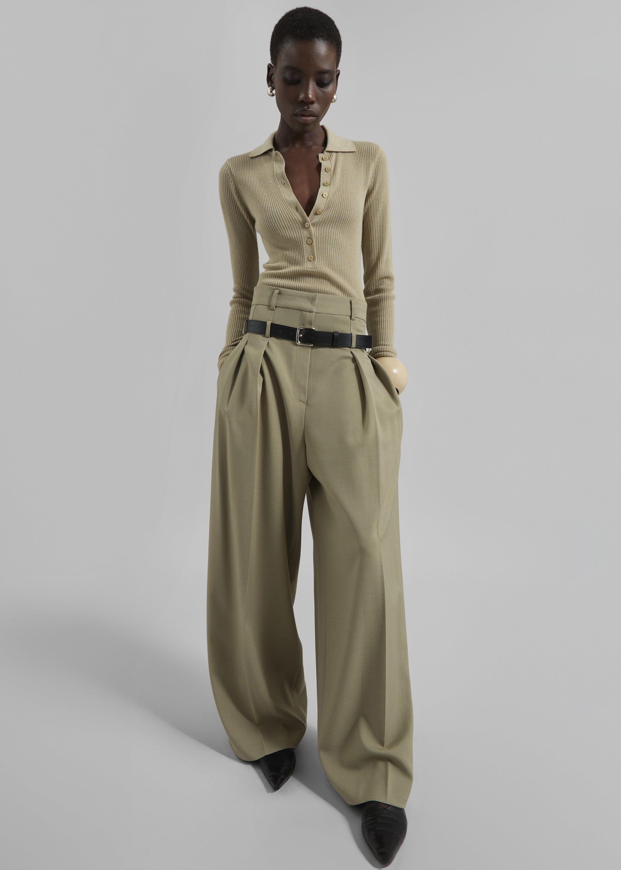 Shop the look image for Solana Polo Bodysuit - Desert Sand