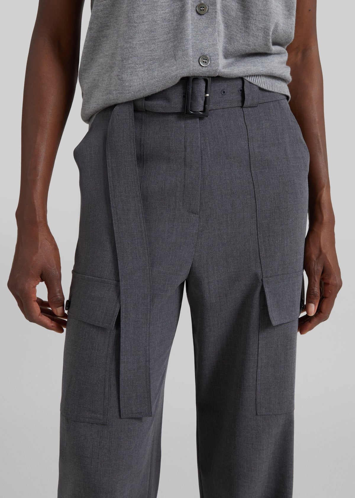 Holborn Cargo Pants - Grey Melange - 3