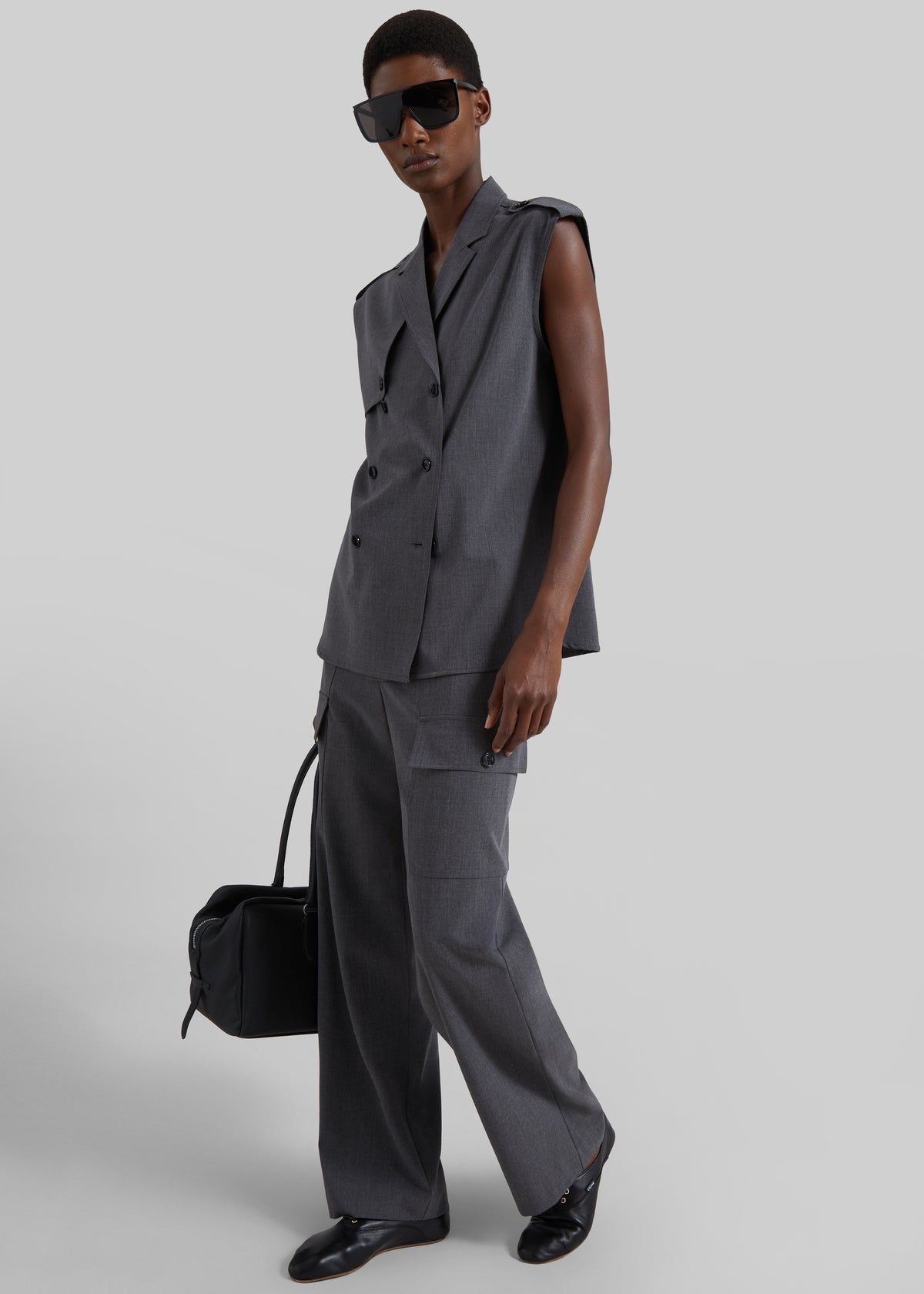 Holborn Double-Breasted Vest - Grey Melange - 7