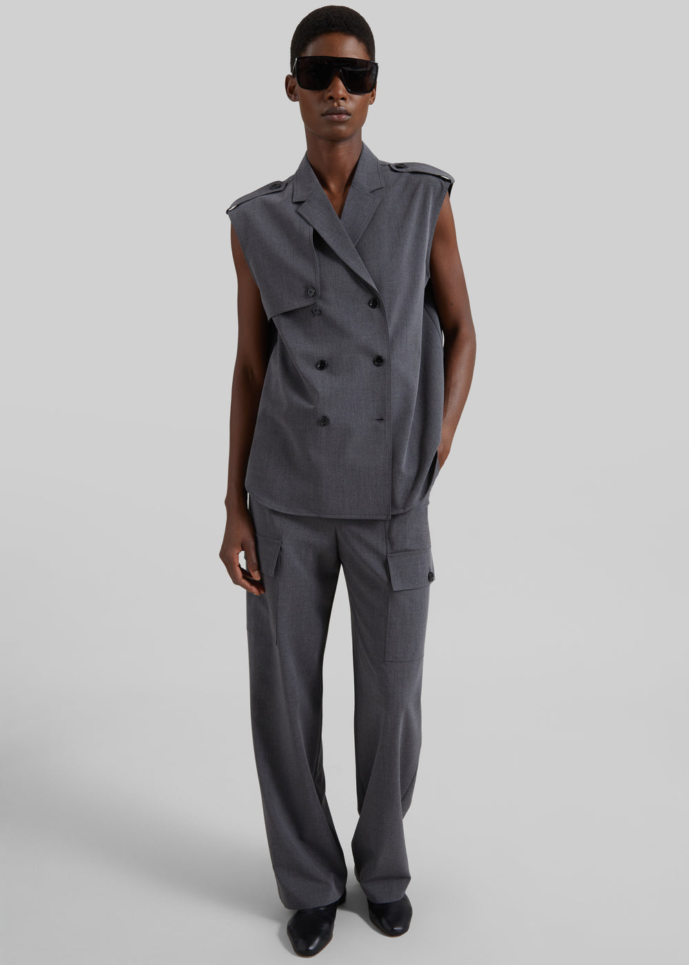 最終値下げk8.0 WAISTCOAT/GILET Gelso Waistcoat - Light Taupe Melange – The Frankie Shop