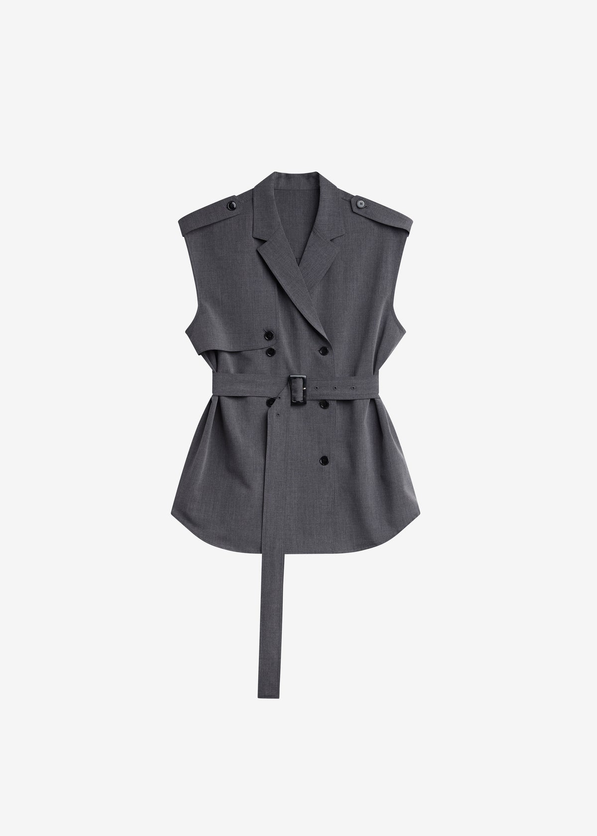 Holborn Double-Breasted Vest - Grey Melange - 9