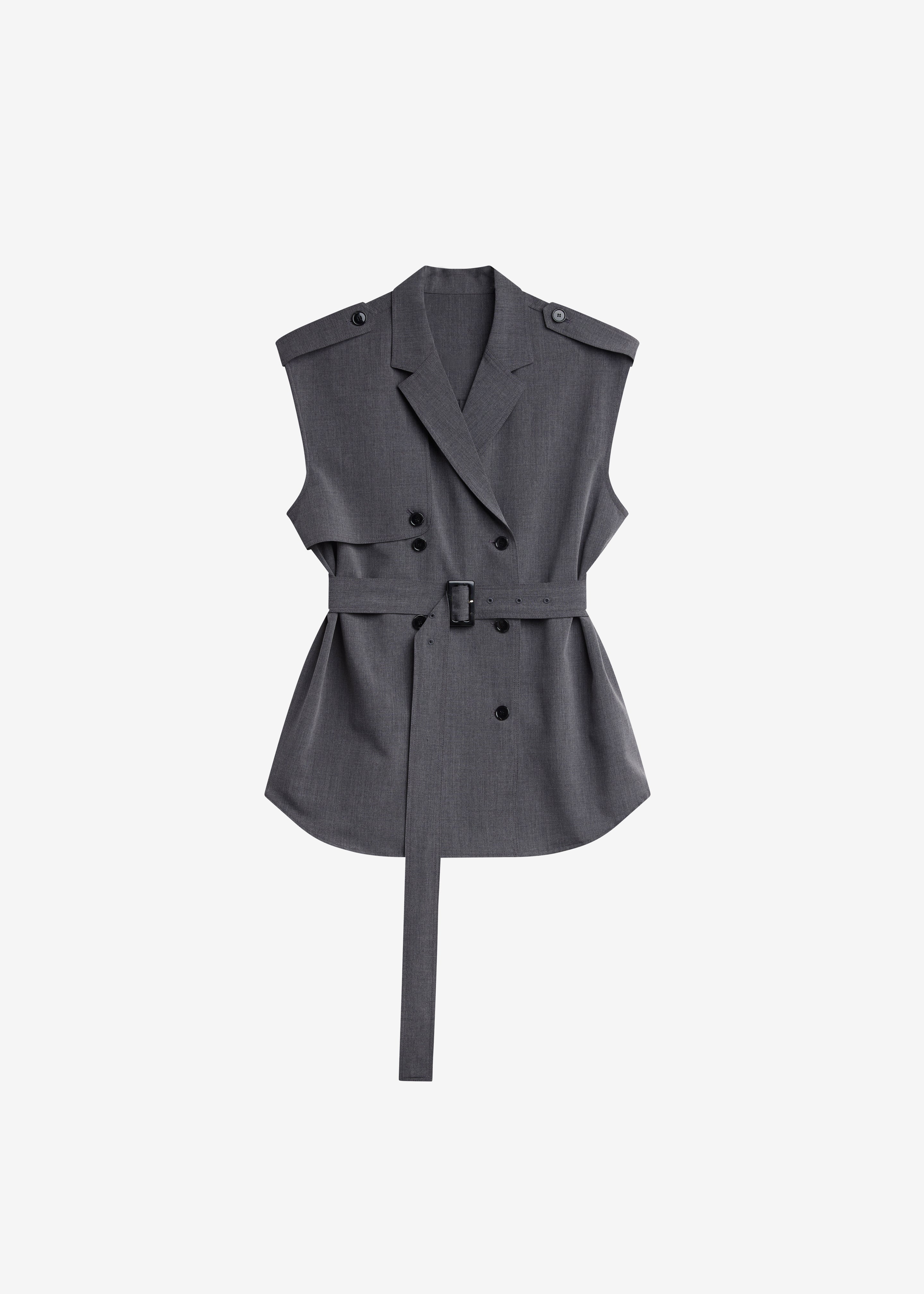 Holborn Double-Breasted Vest - Grey Melange - 9