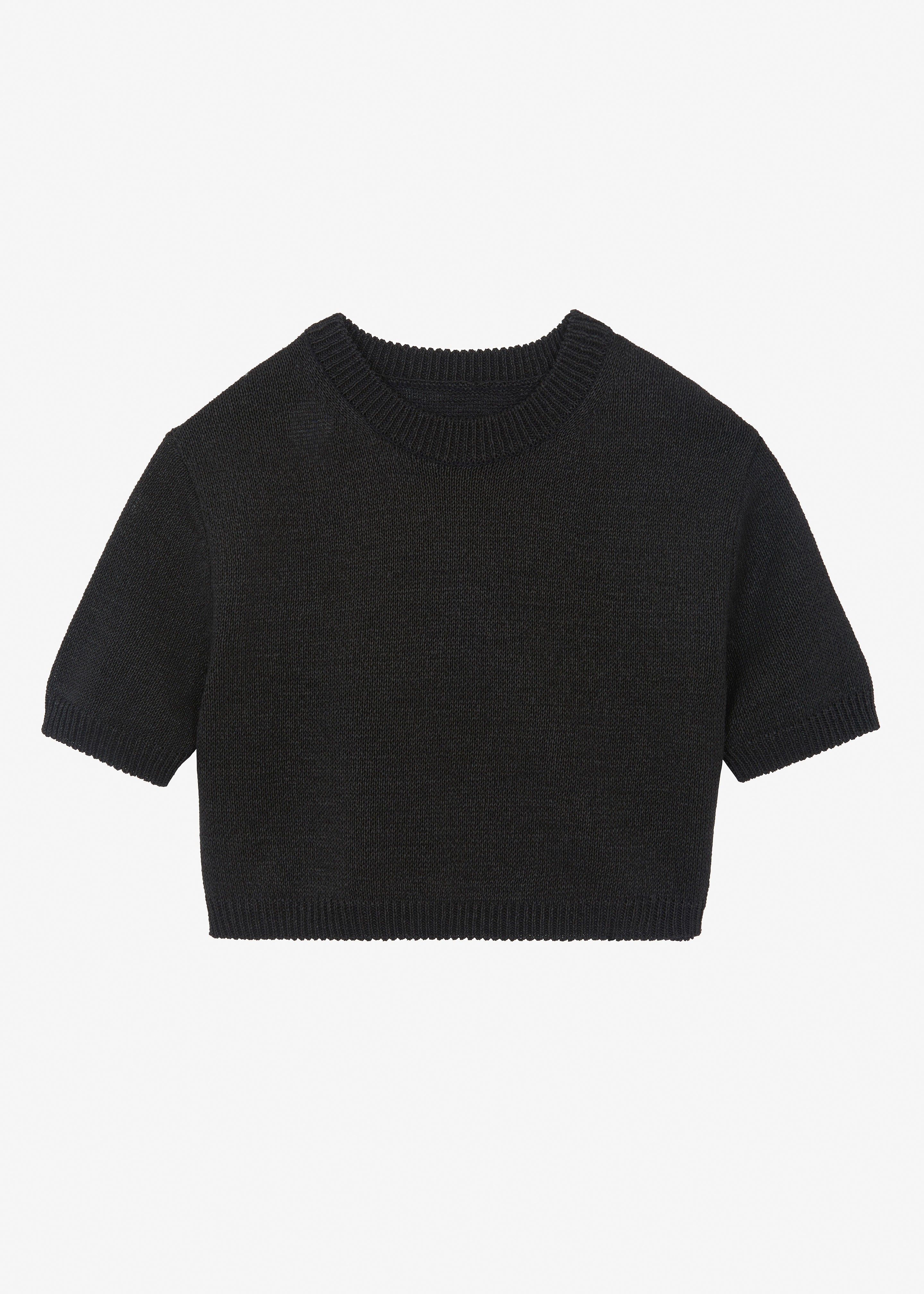 Holly Cropped Knit Top - Black – The Frankie Shop