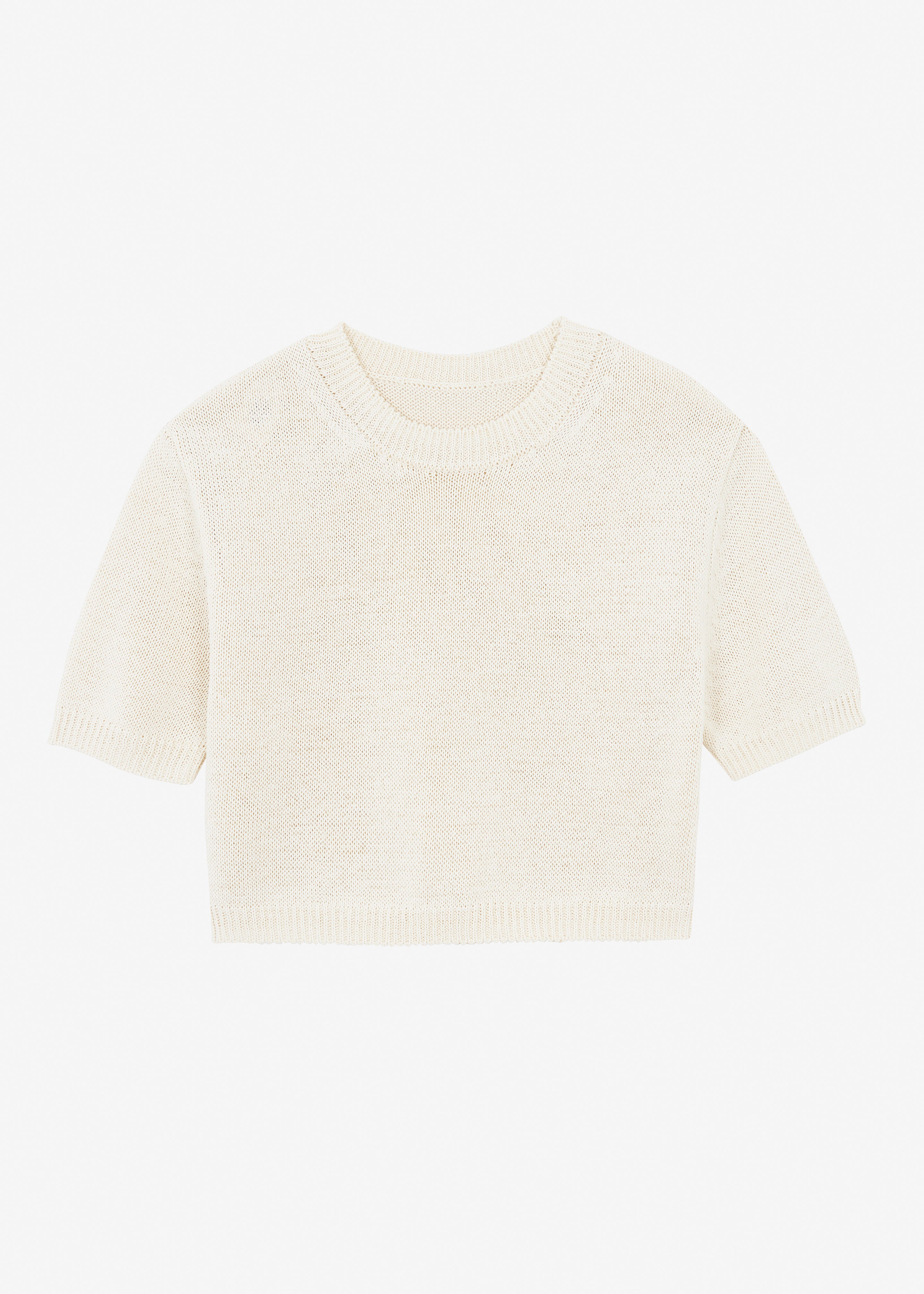 Holly Cropped Knit Top - Cream - 10