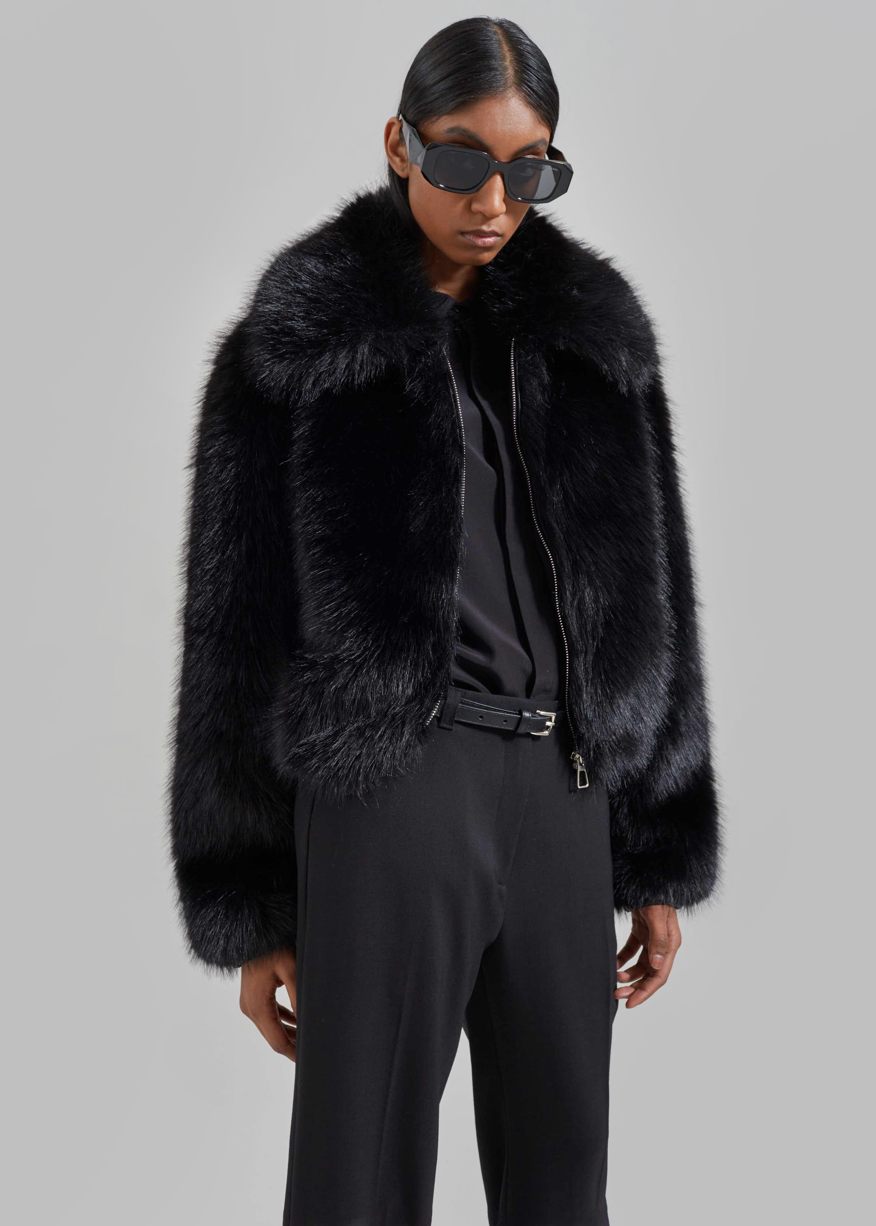 Hope Faux Fur Jacket - Black – The Frankie Shop