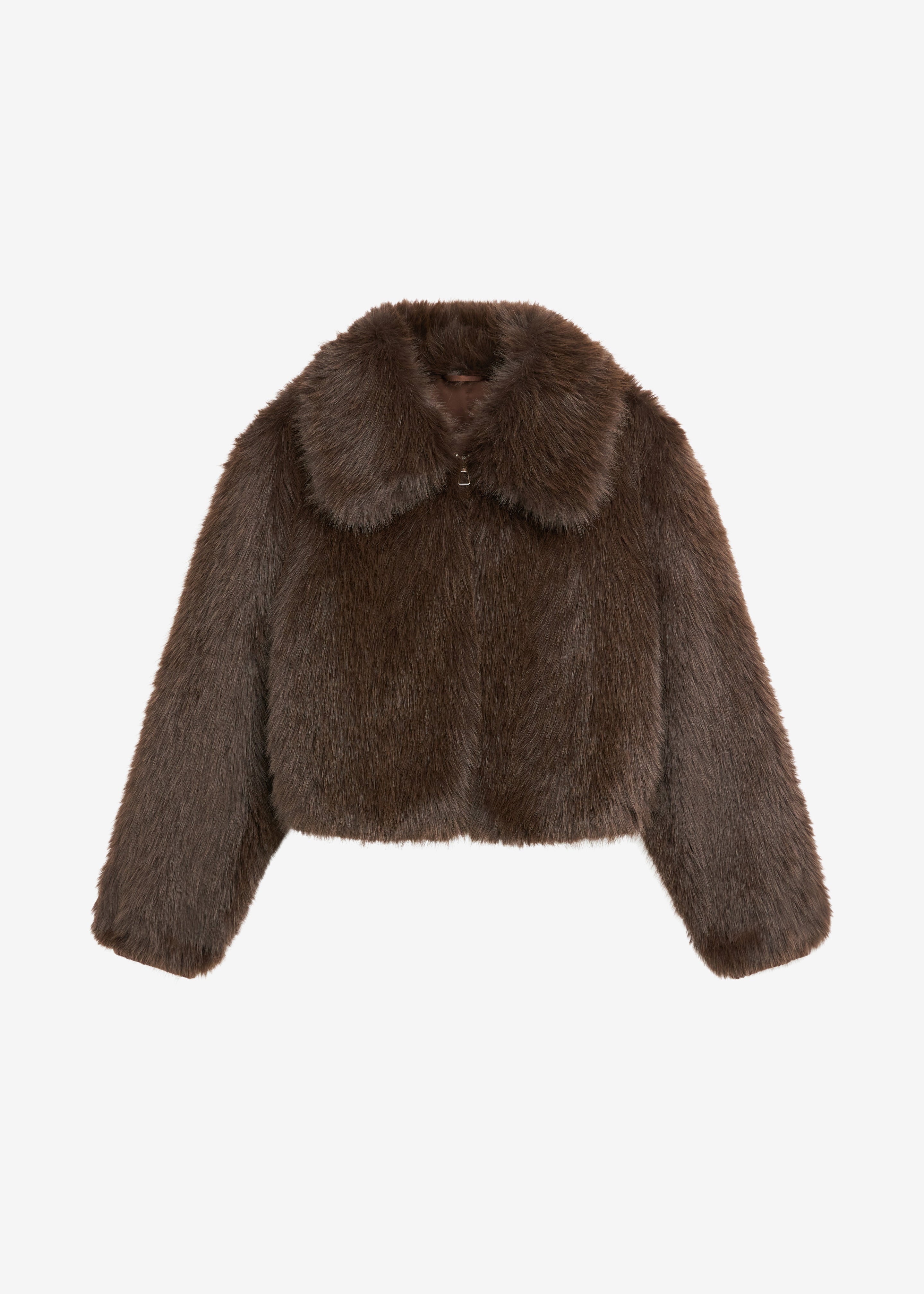 Hope Faux Fur Jacket - Brown - 10