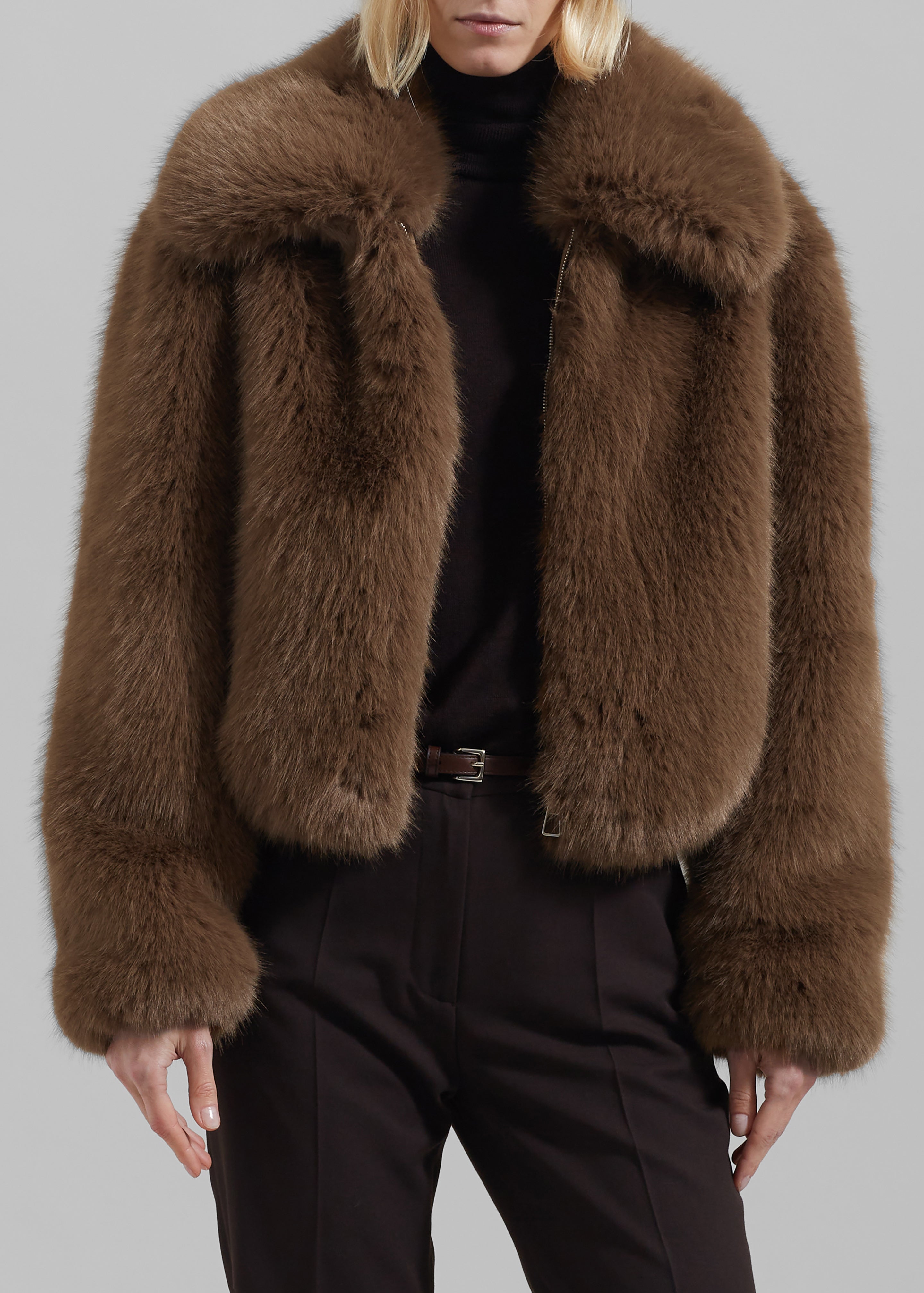 Hope Faux Fur Jacket - Camel - 3