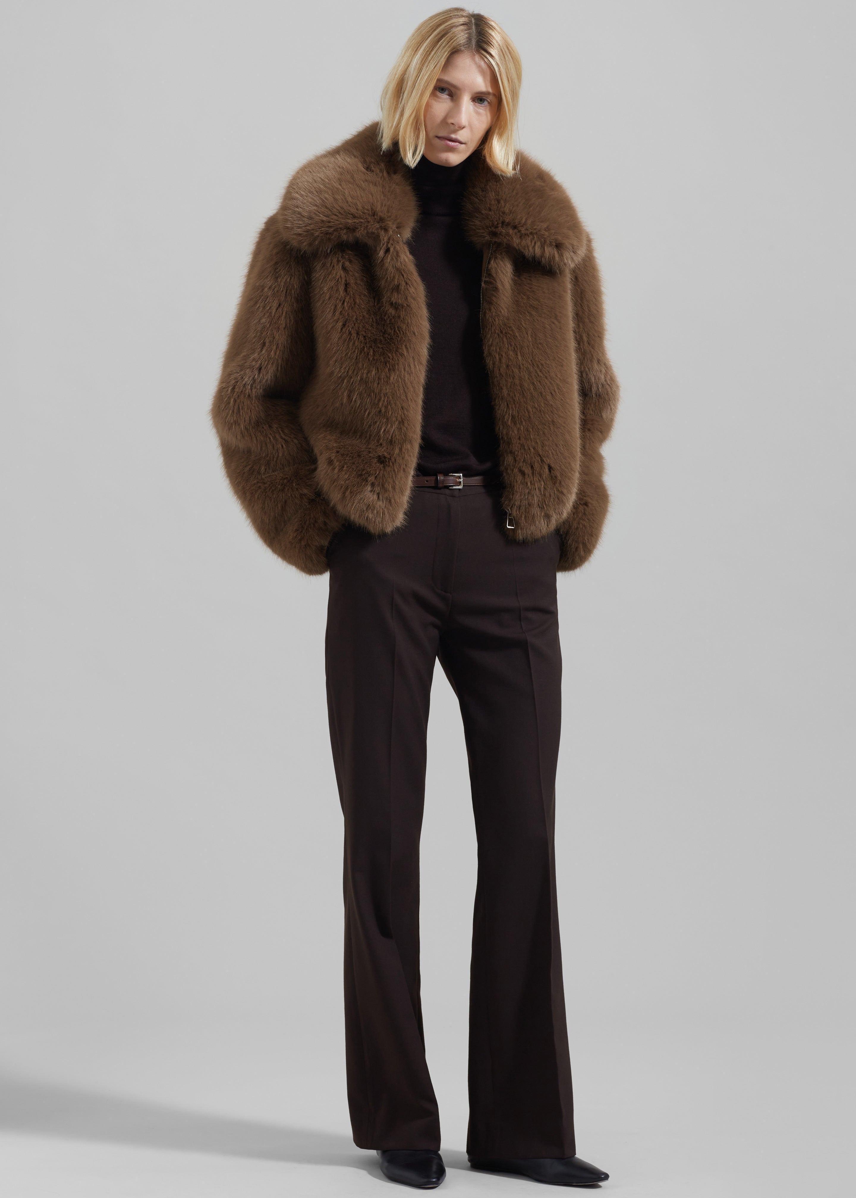 Hope Faux Fur Jacket - Camel - 8