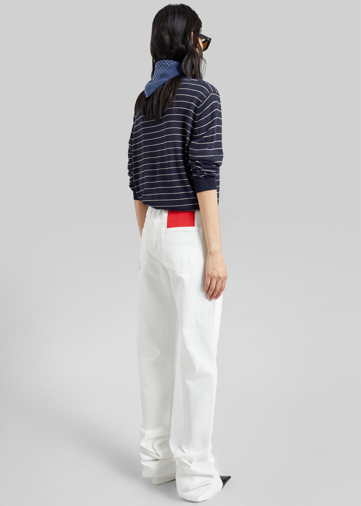Hossegor Fine Knit Cardigan - Navy/White Stripe - 5