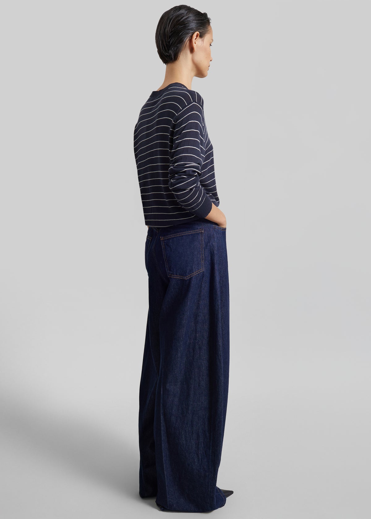 Hossegor Fine Knit Cardigan - Navy/White Stripe - 6