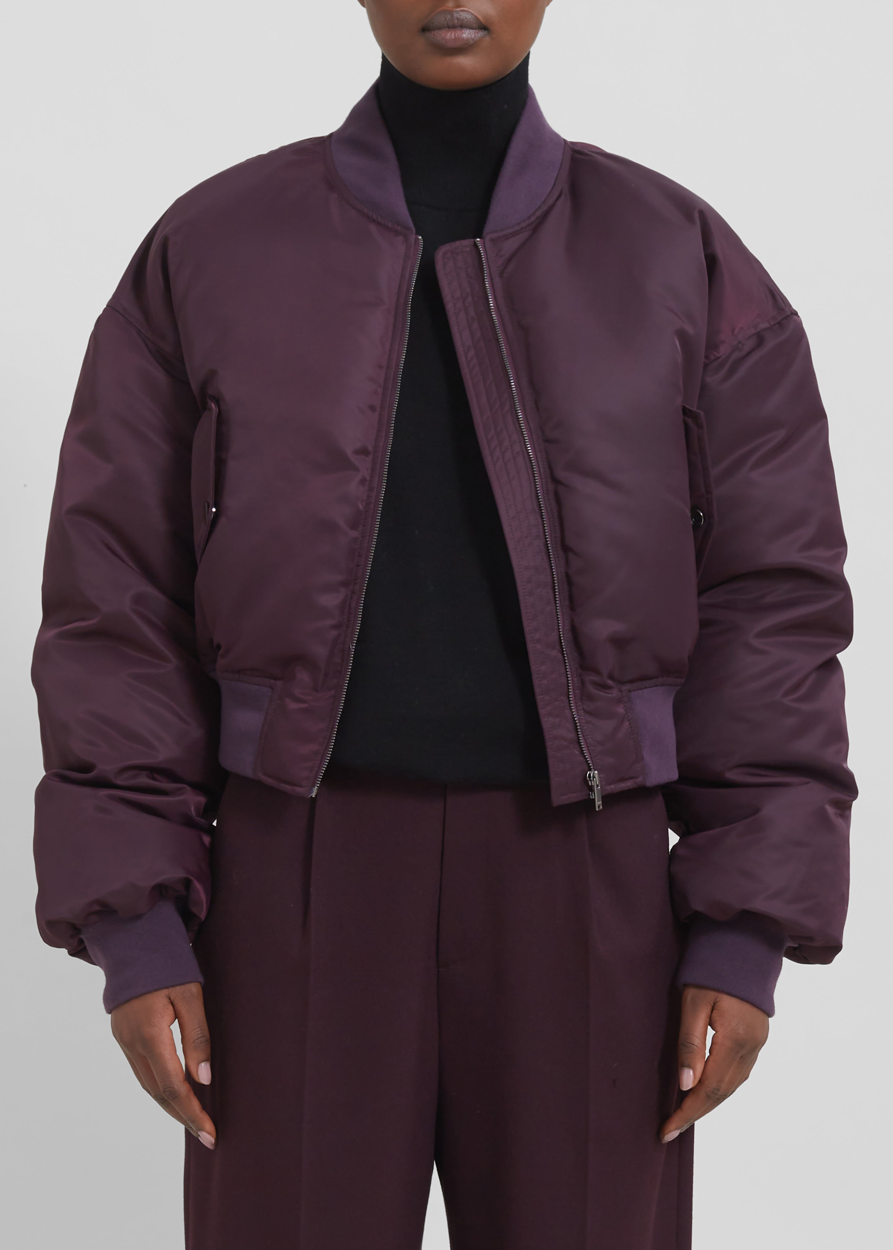 Houghton Cropped Bomber - Prune - 5
