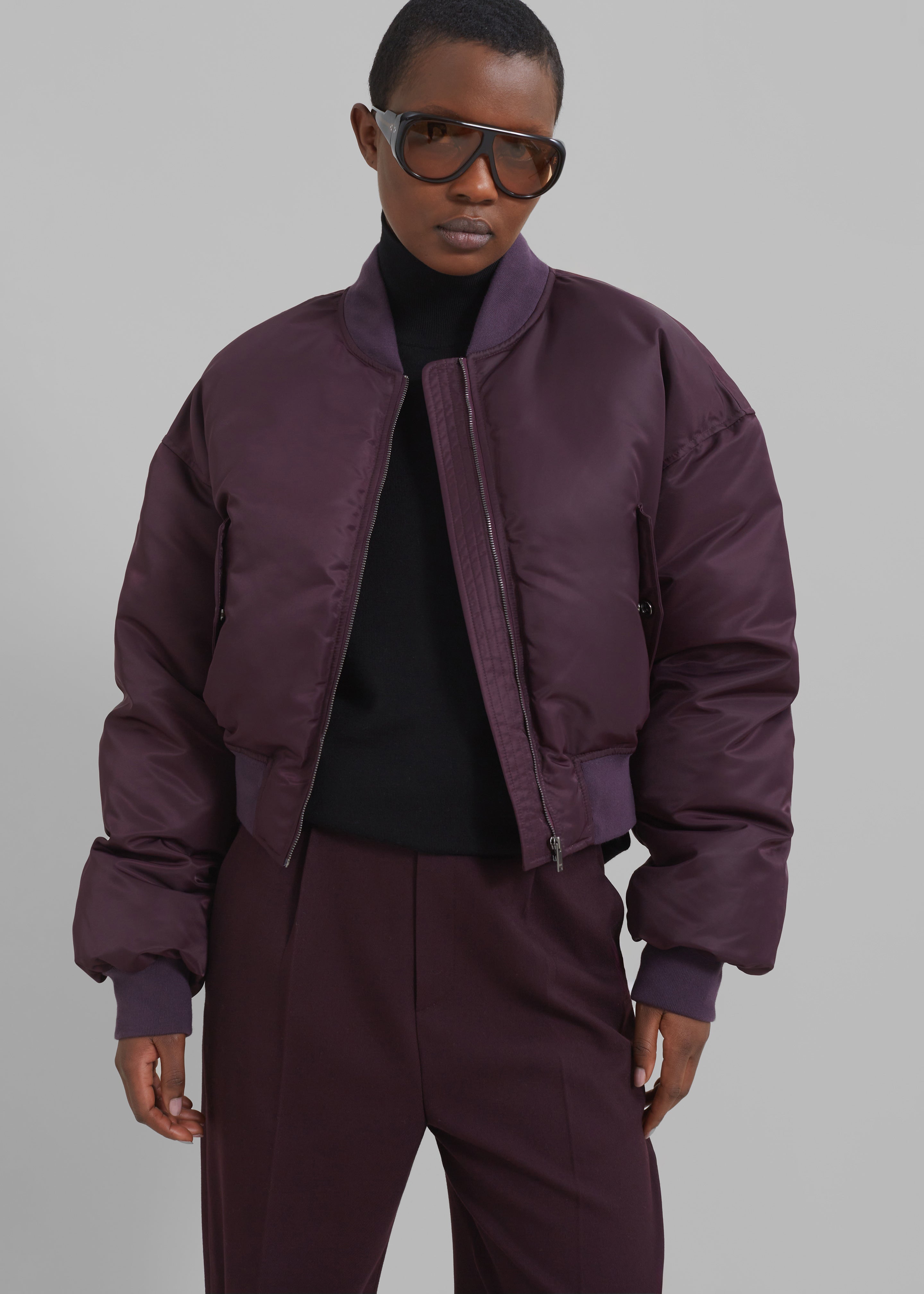 Houghton Cropped Bomber - Prune - 7