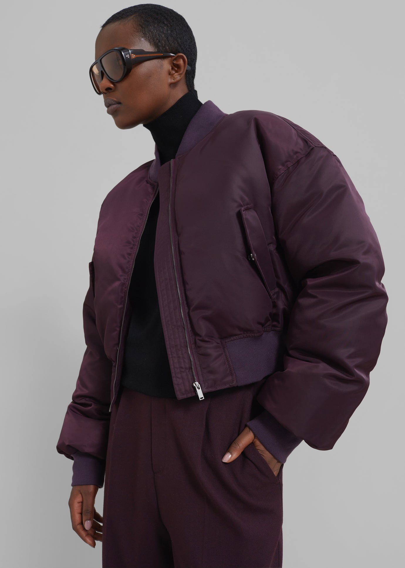 Houghton Cropped Bomber - Prune - 1