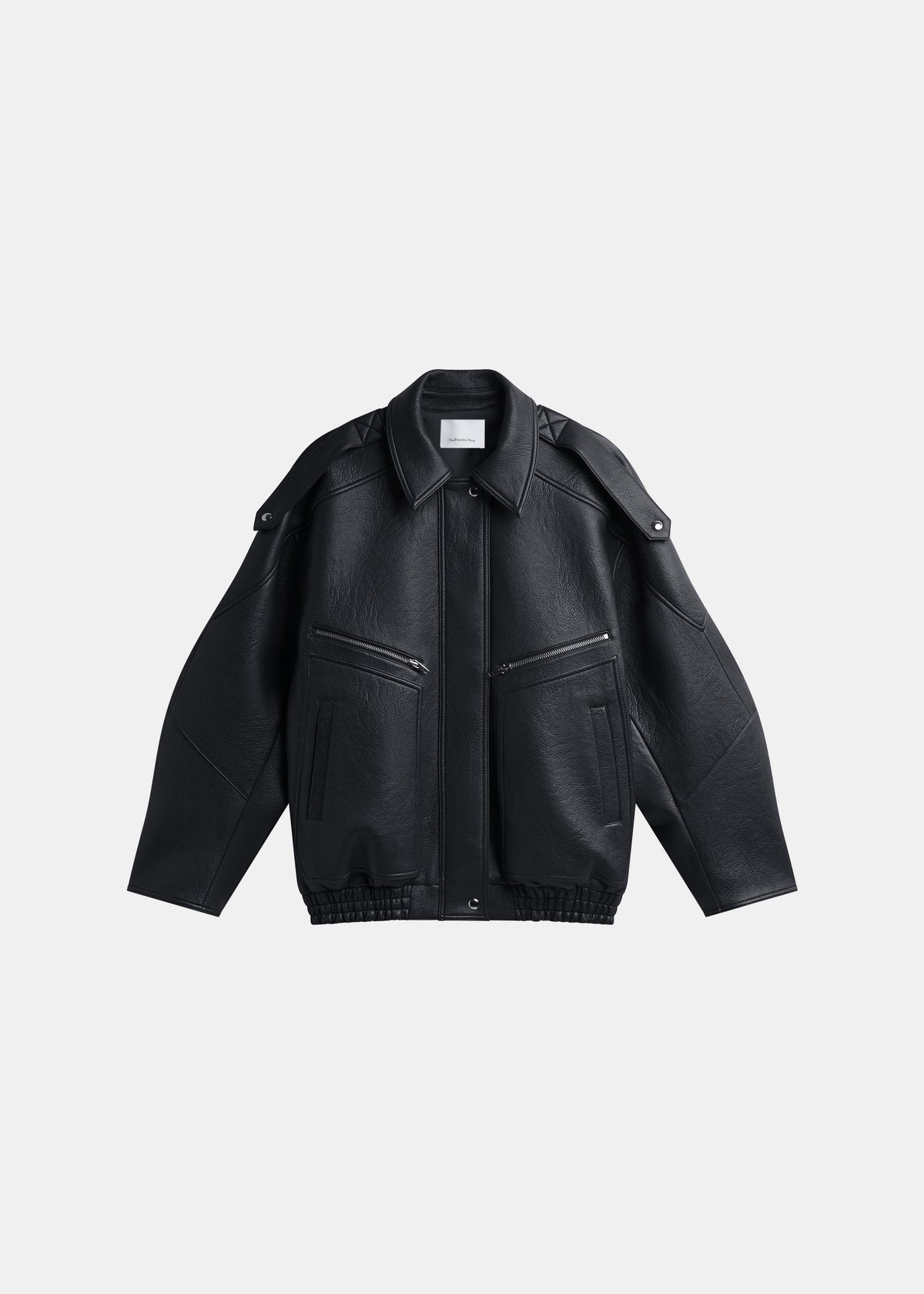 Hudson Faux Leather Bomber Jacket - Black - 7