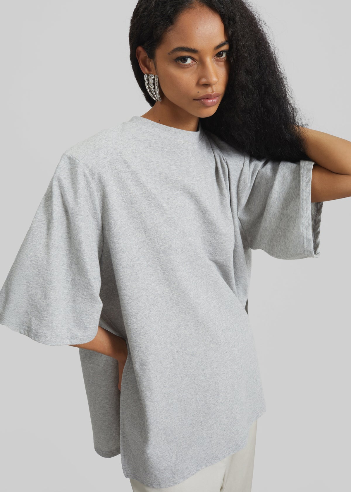 Hugo Padded T-Shirt - Grey Melange - 5