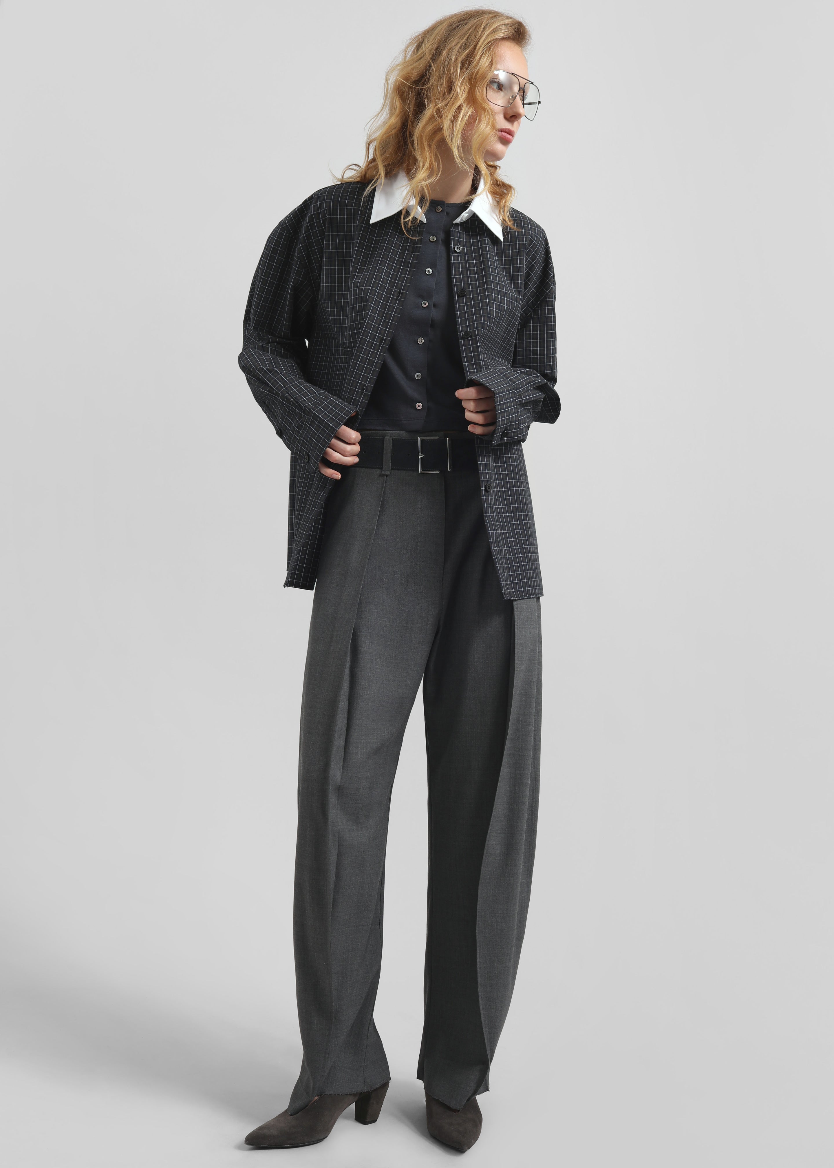 Hylan Checked Shirt - Dark Grey - 5