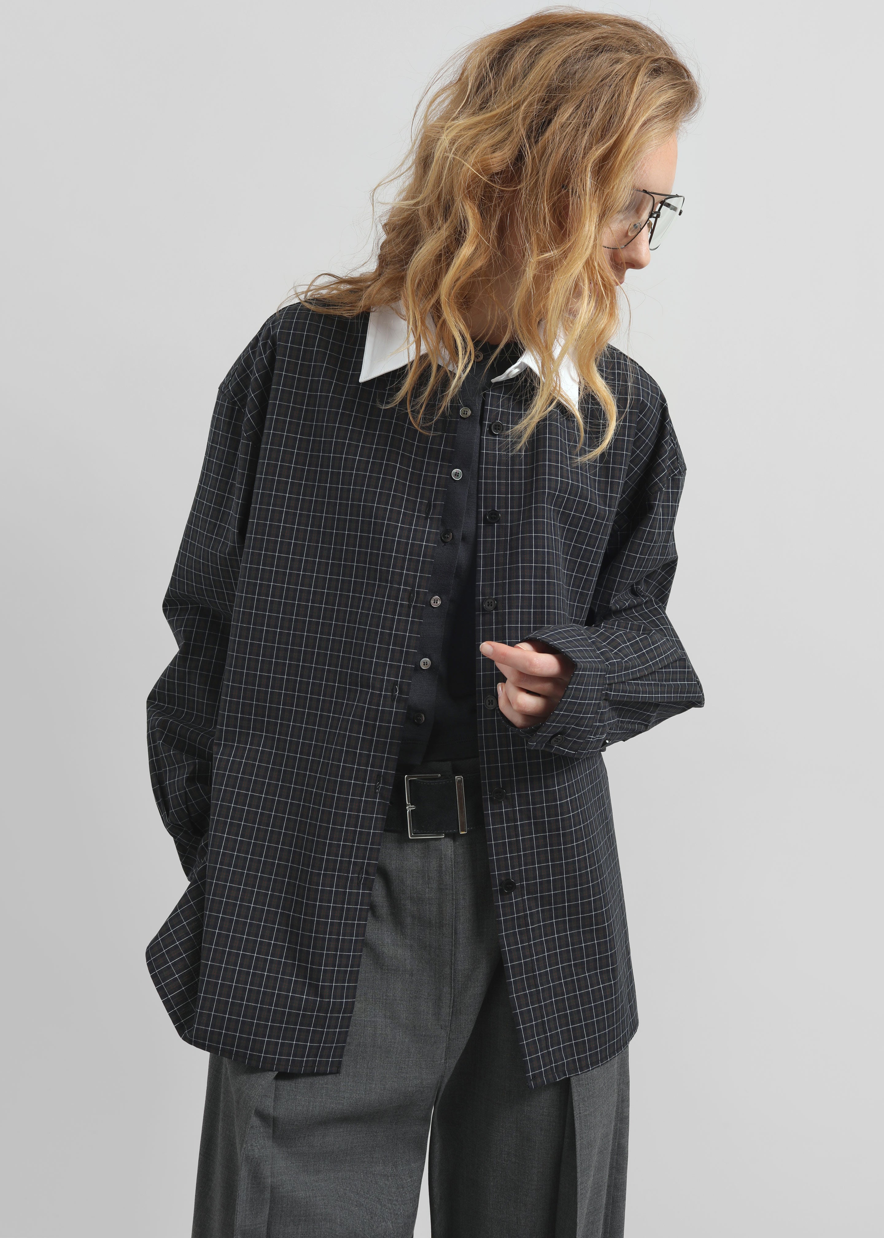 Hylan Checked Shirt - Dark Grey - 3
