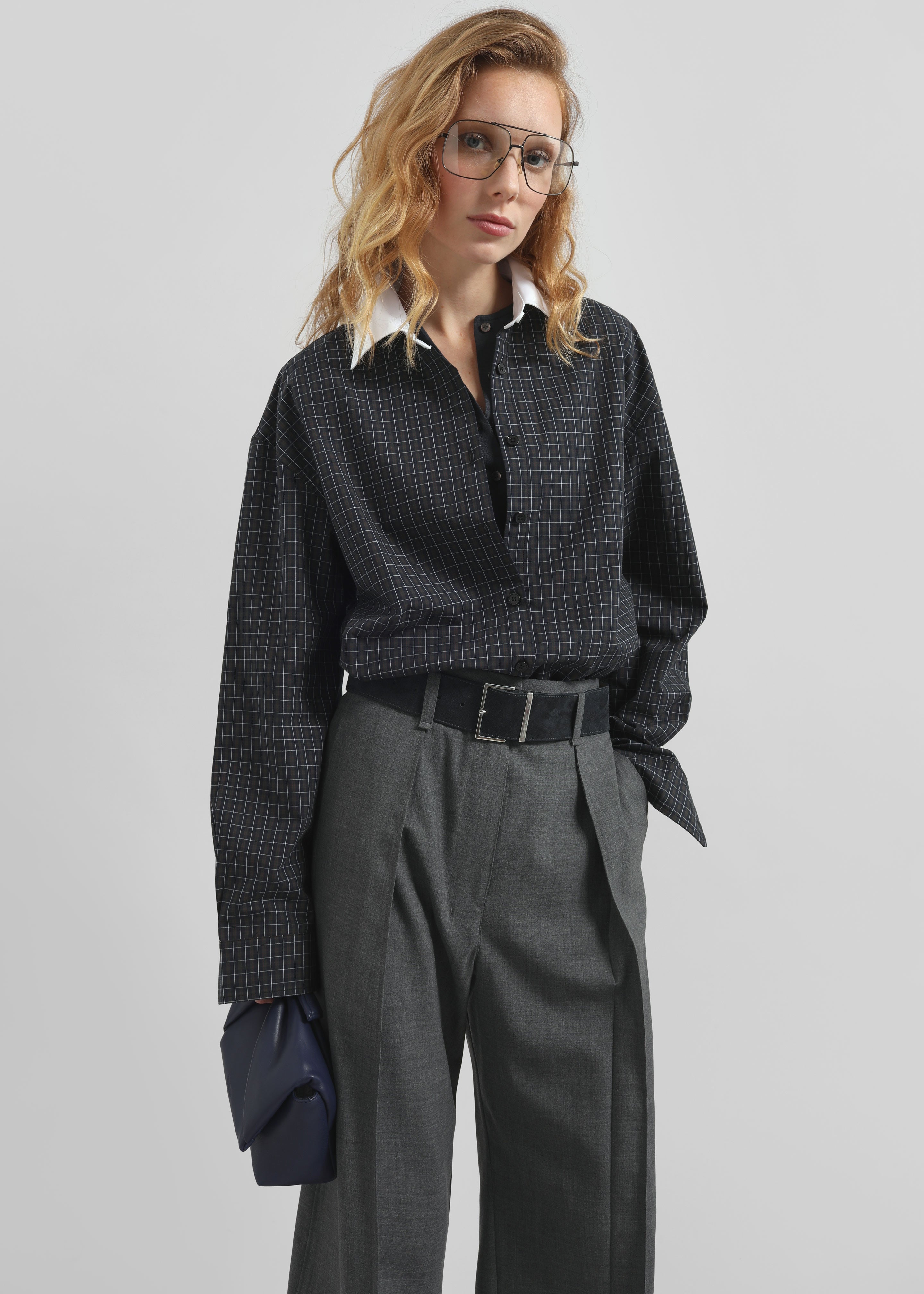 Hylan Checked Shirt - Dark Grey - 6