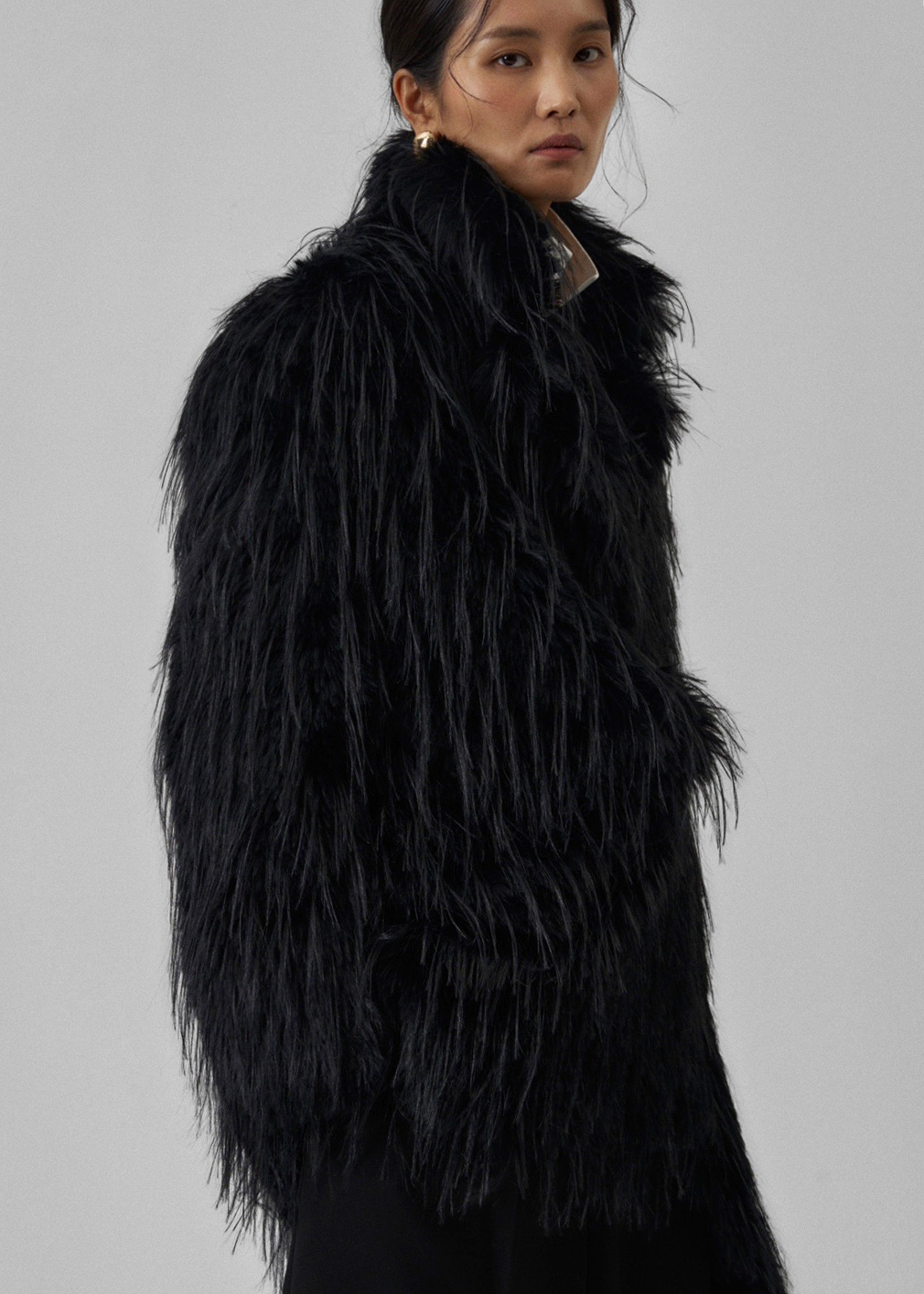 Hythe Faux Fur Coat - Black - 8