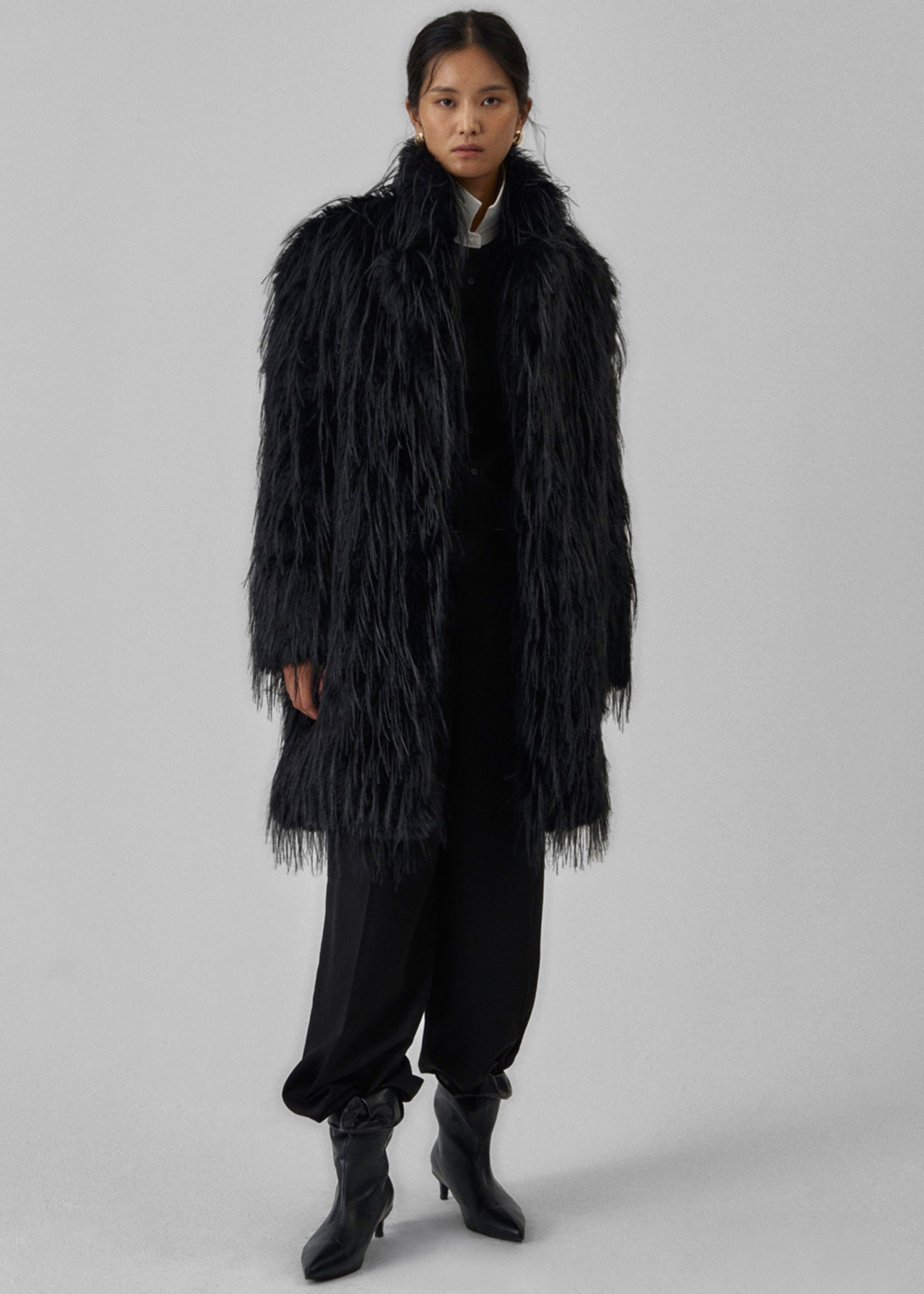 Hythe Faux Fur Coat - Black - 7