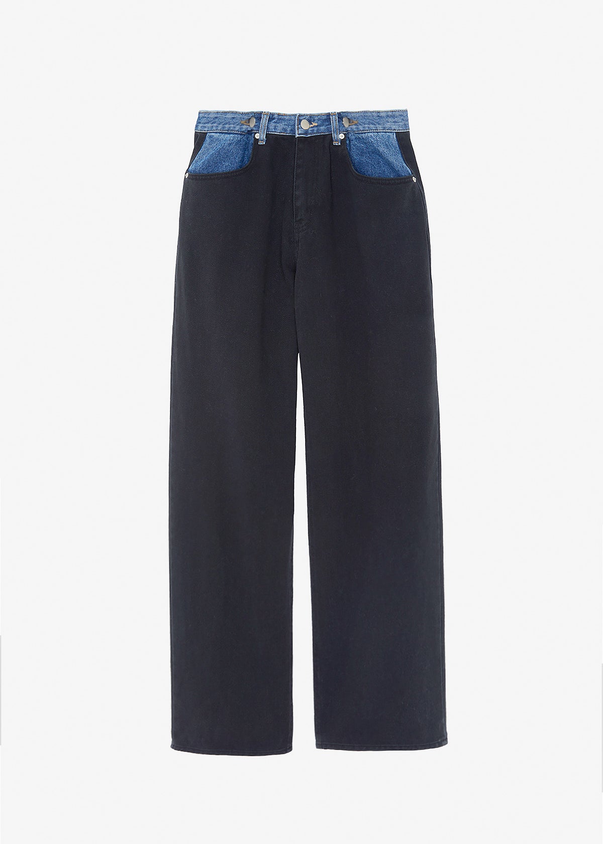 Hayla Contrast Denim Pants - Black/Blue - 9