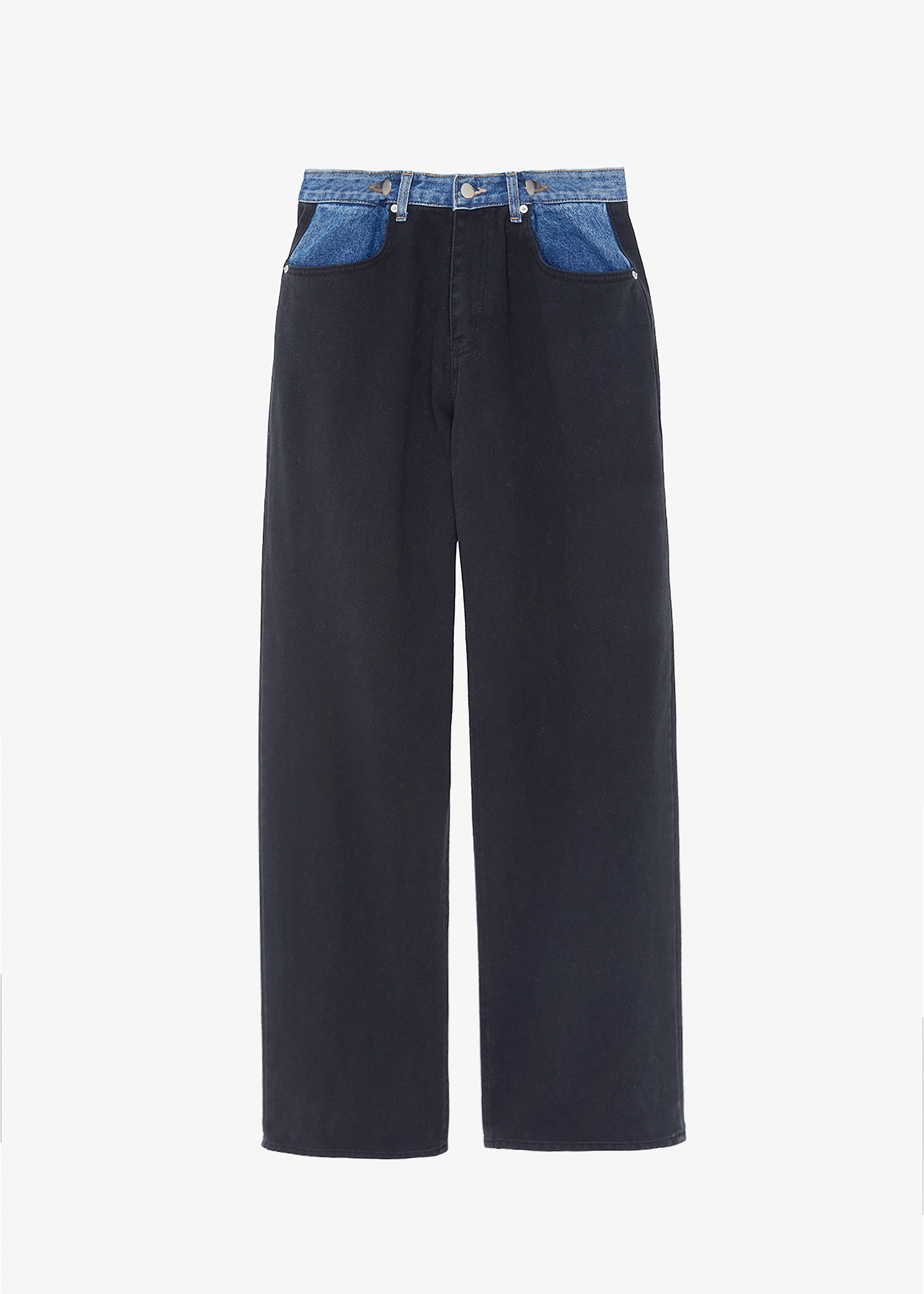Hayla Contrast Denim Pants - Black/Blue - 9