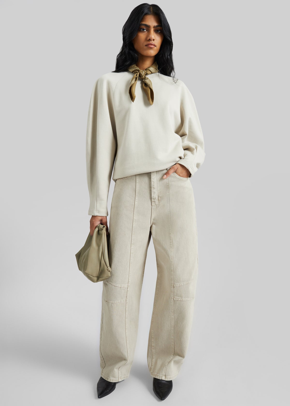 Idre Barrel Leg Jeans - Beige - 5