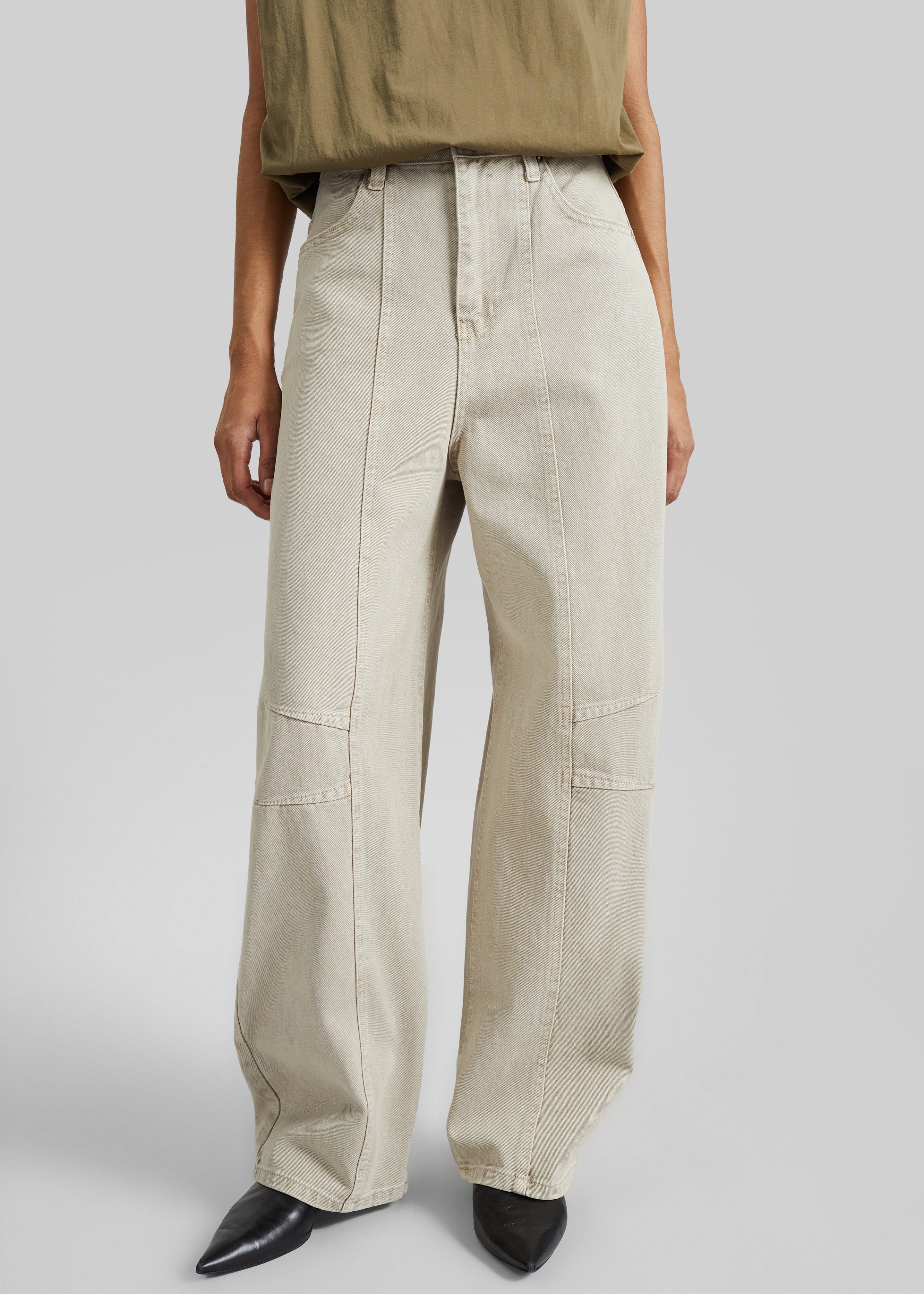 Idre Barrel Leg Jeans - Beige - 6