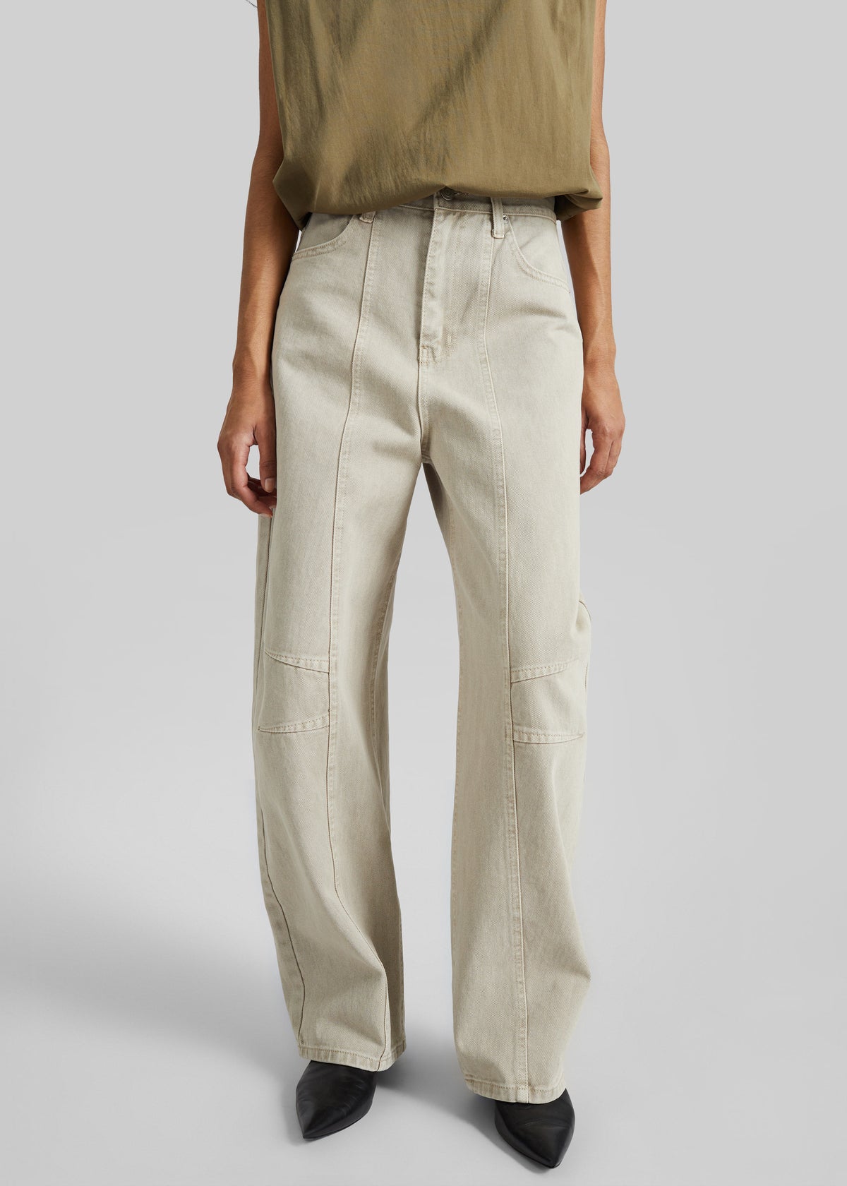 Idre Barrel Leg Jeans - Beige - 2