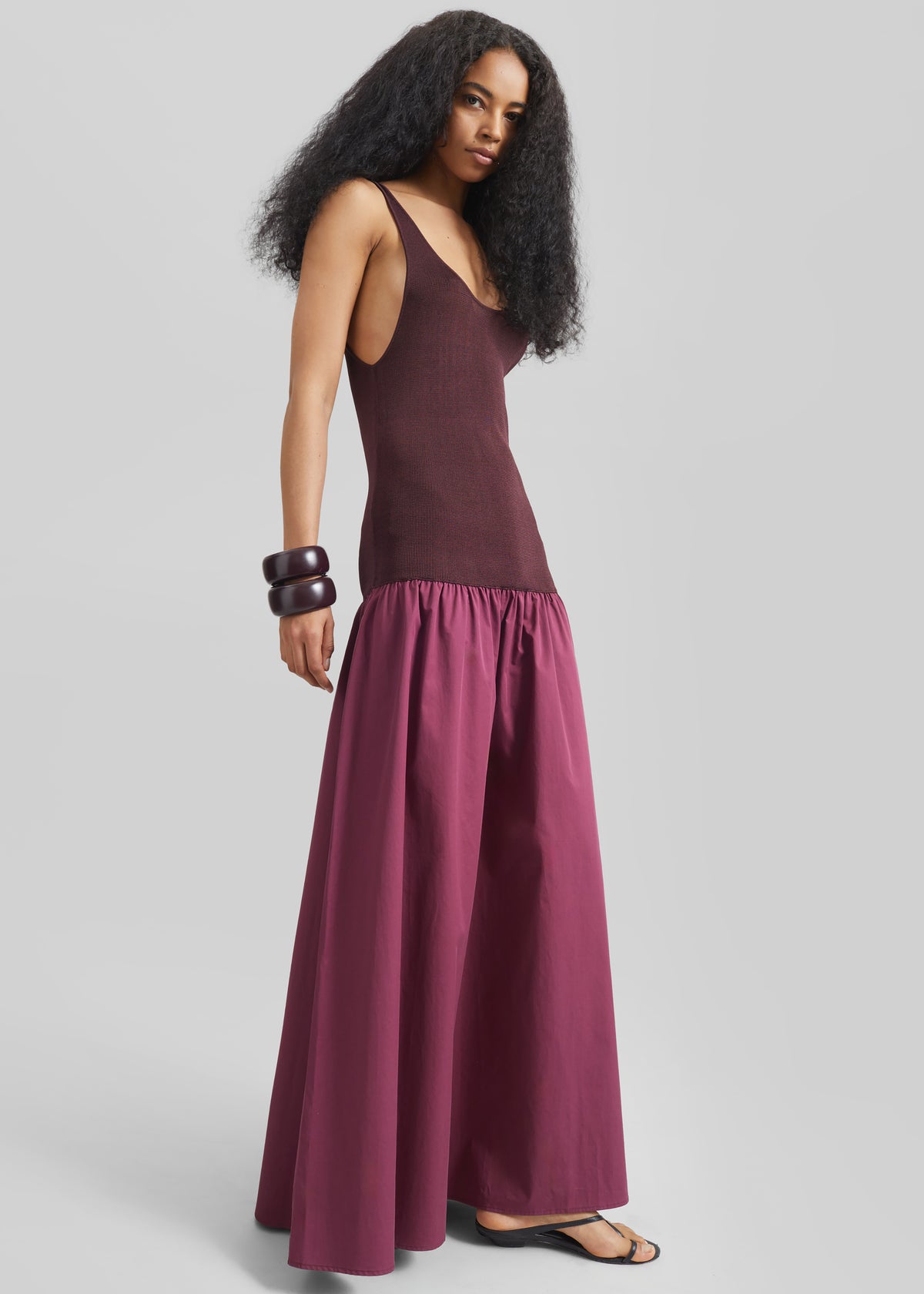 Iliya Drop Waist Maxi Dress - Burgundy - 3