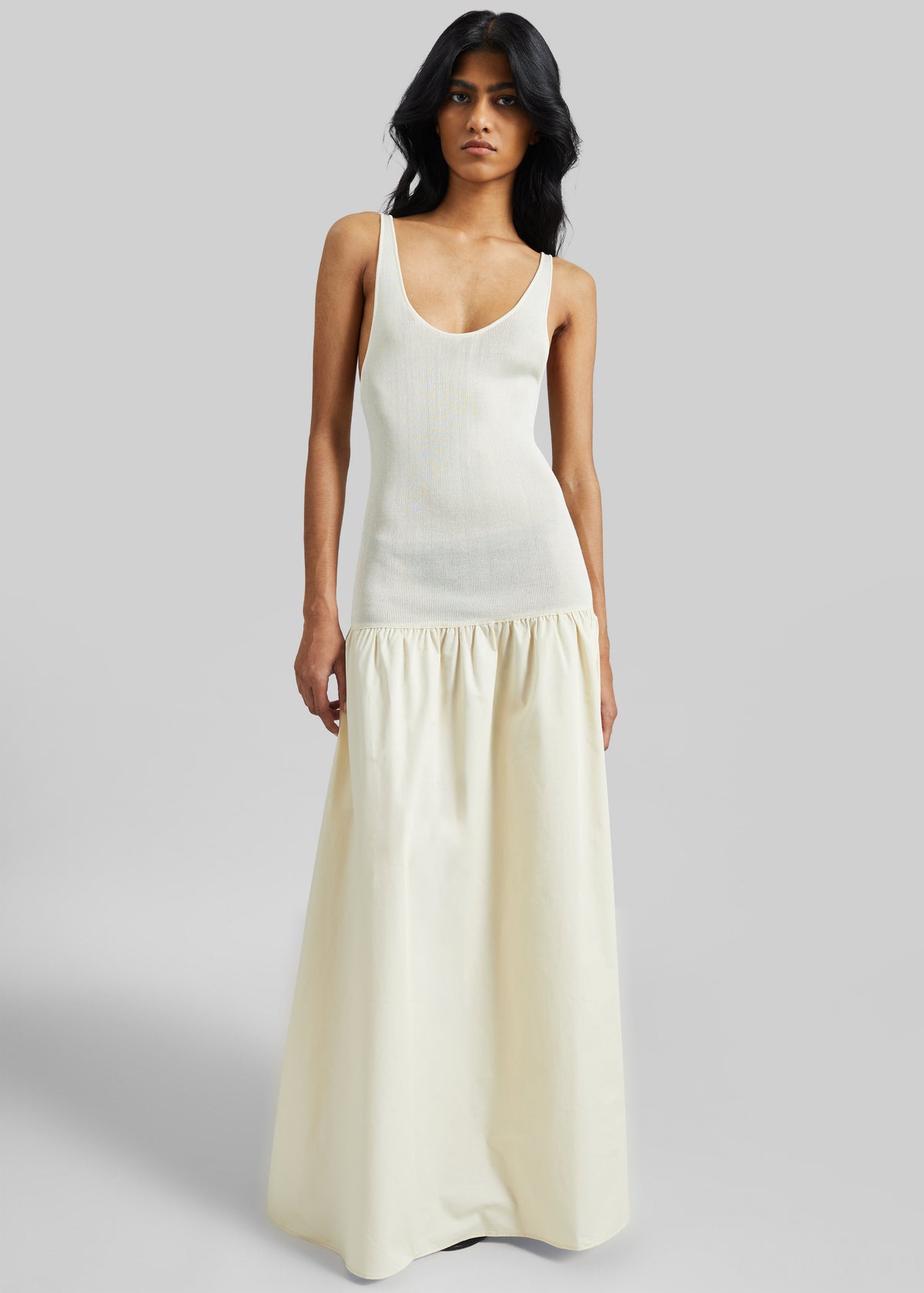 Iliya Drop Waist Maxi Dress - Cream - 1