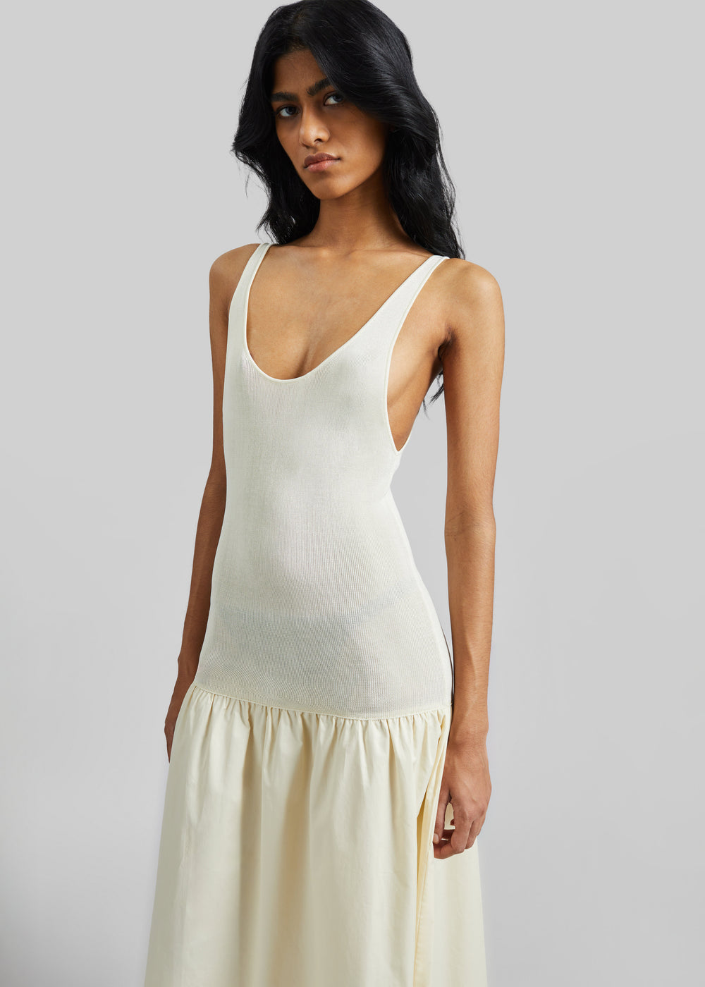 Iliya Drop Waist Maxi Dress - Cream - 1