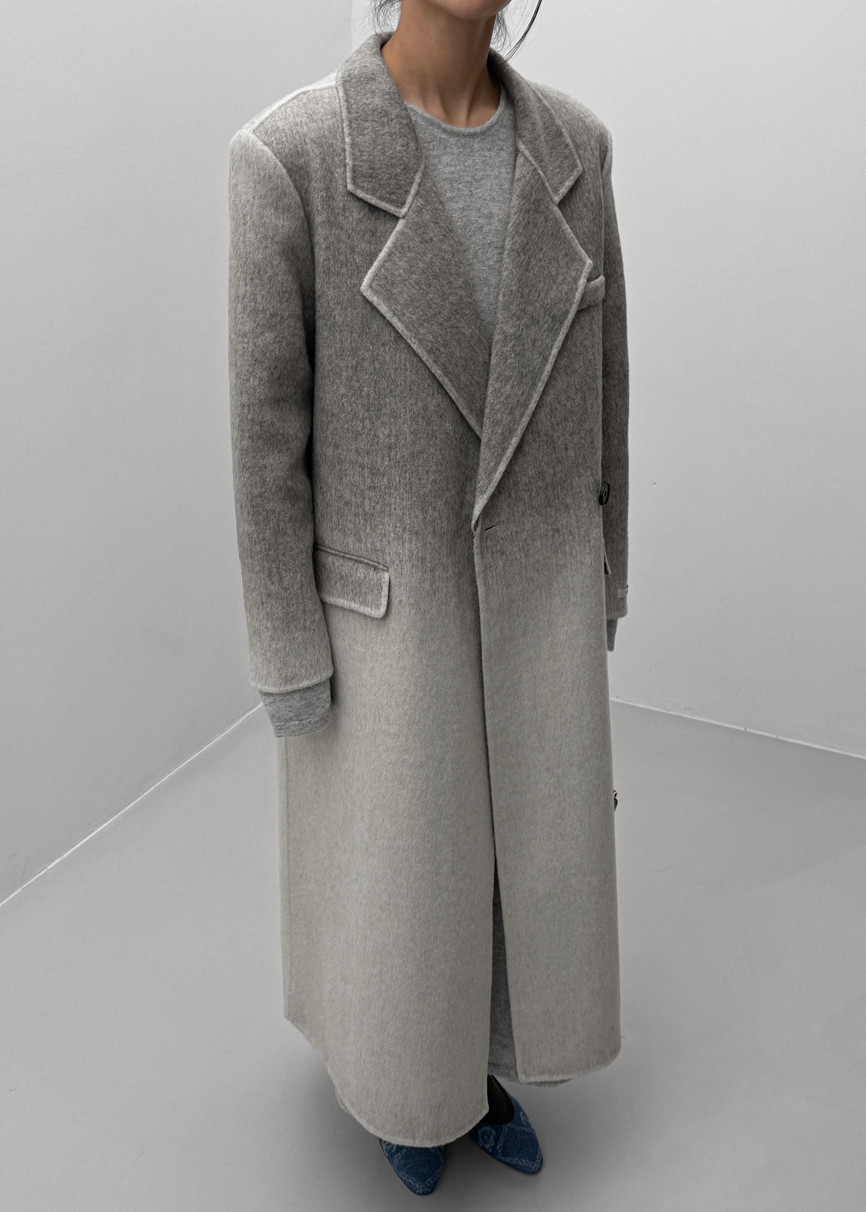 Imani Ombre Wool Coat - Grey - 3