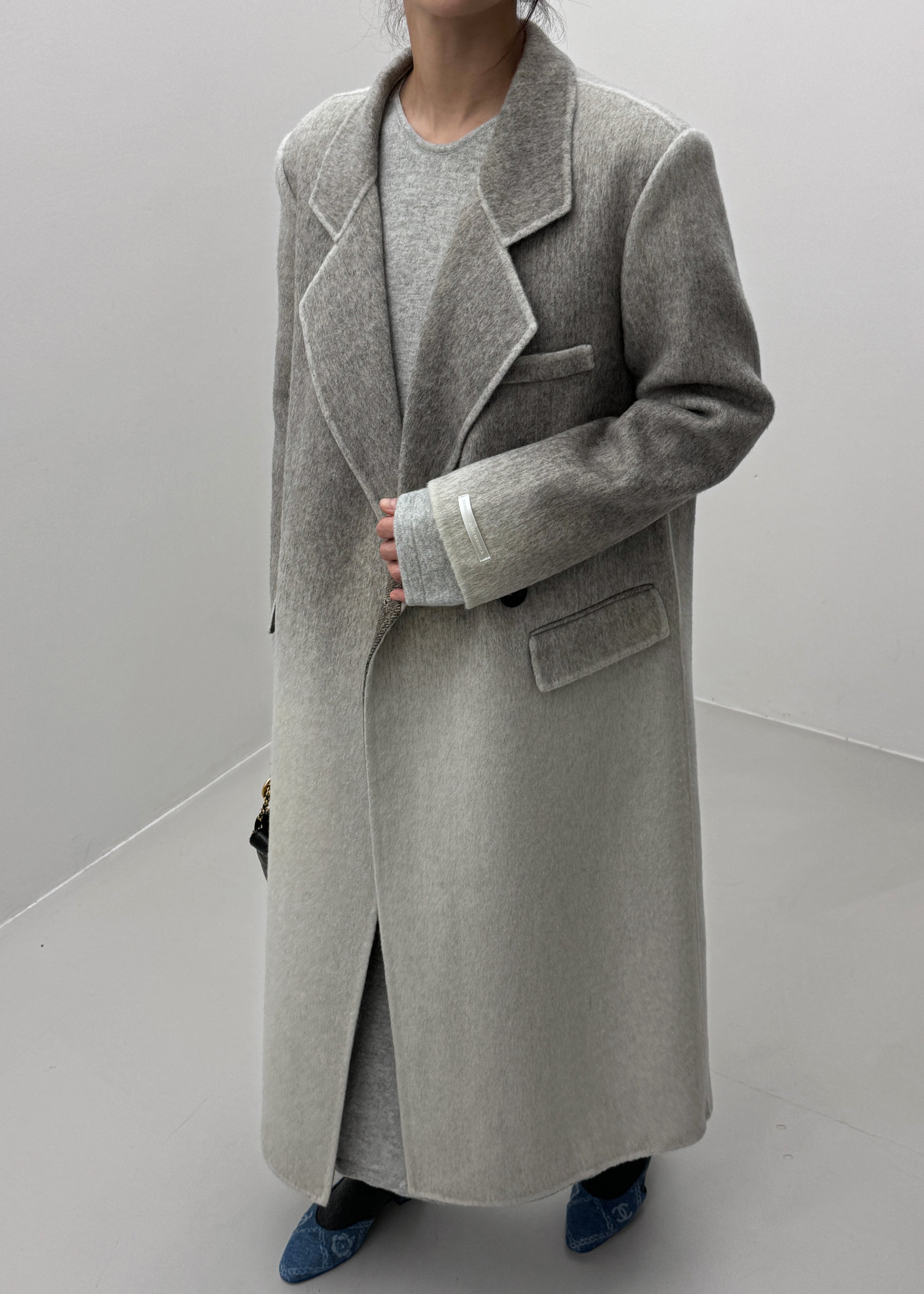 Imani Ombre Wool Coat - Grey - 2