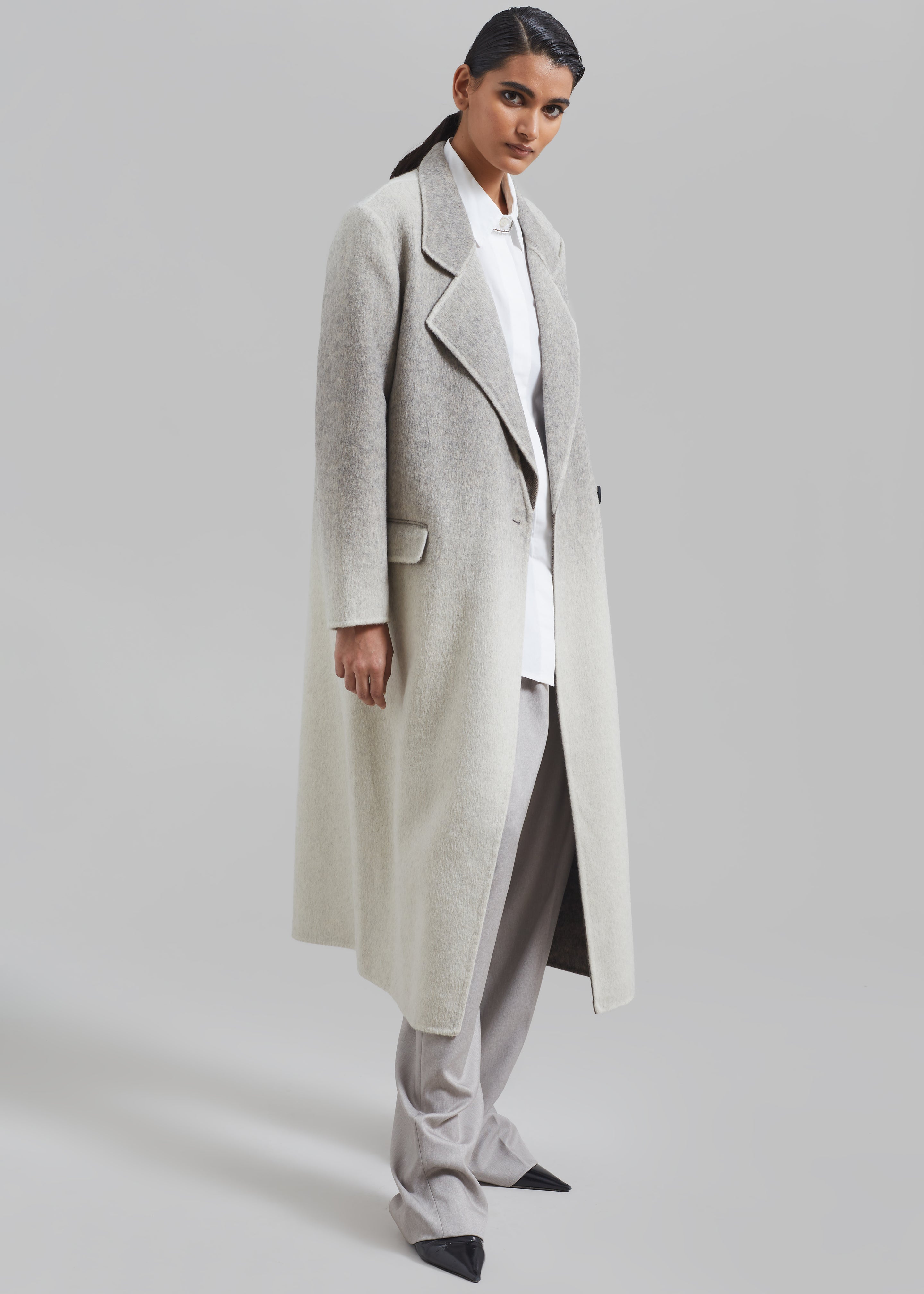 Imani Ombre Wool Coat - Grey - 5
