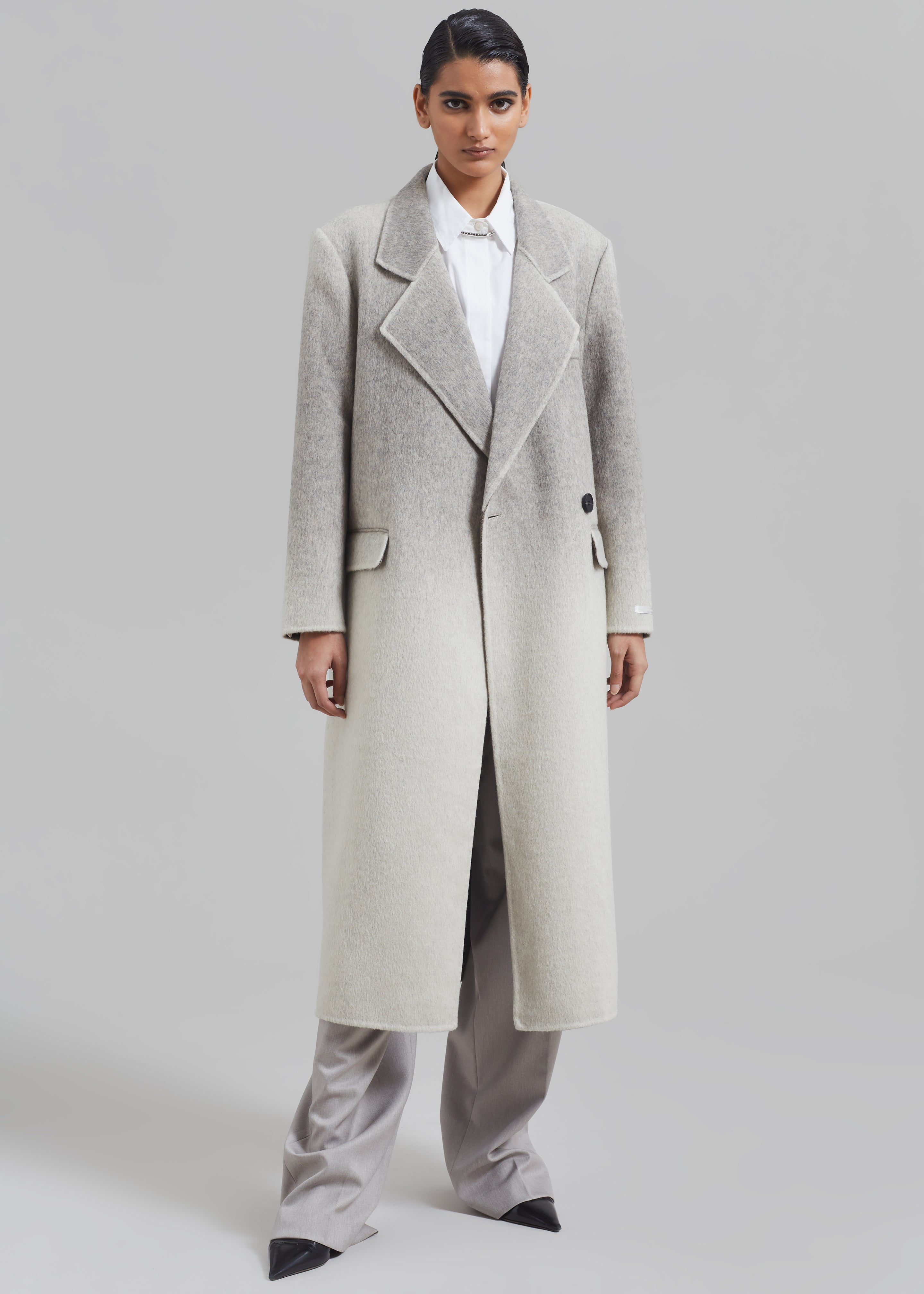 Imani Ombre Wool Coat - Grey - 1