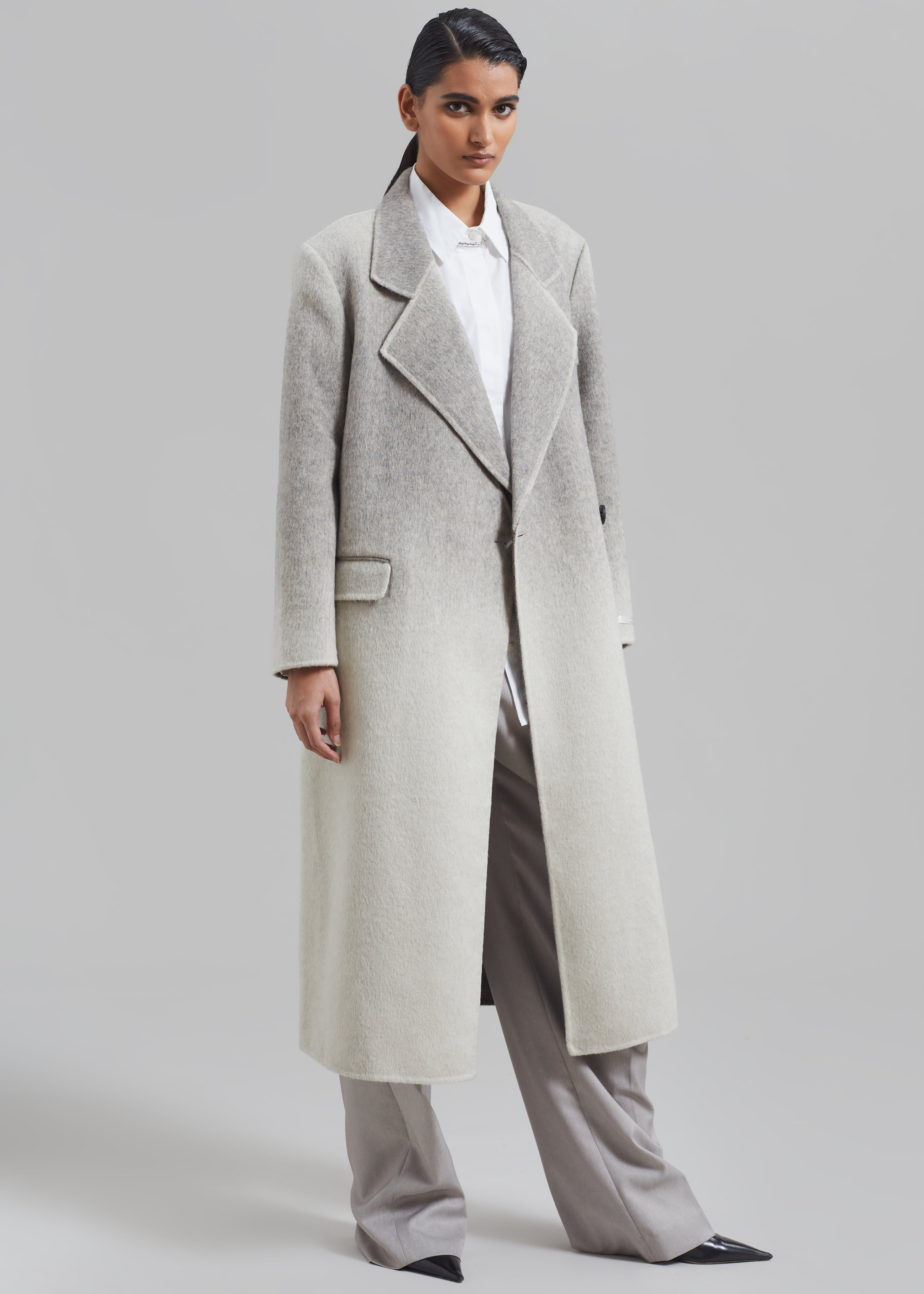 Imani Ombre Wool Coat - Grey - 7