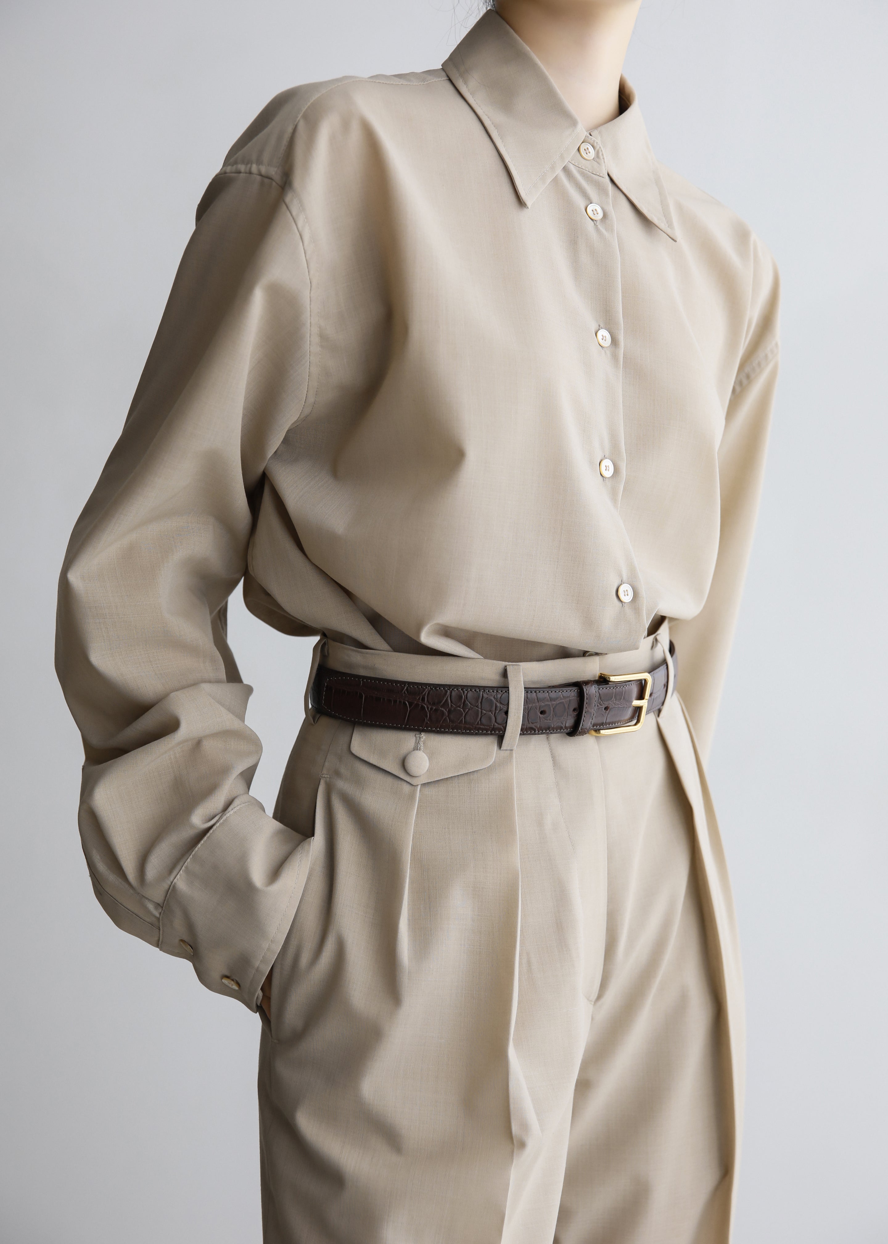 Meslay Sheer Shirt - Beige - 3