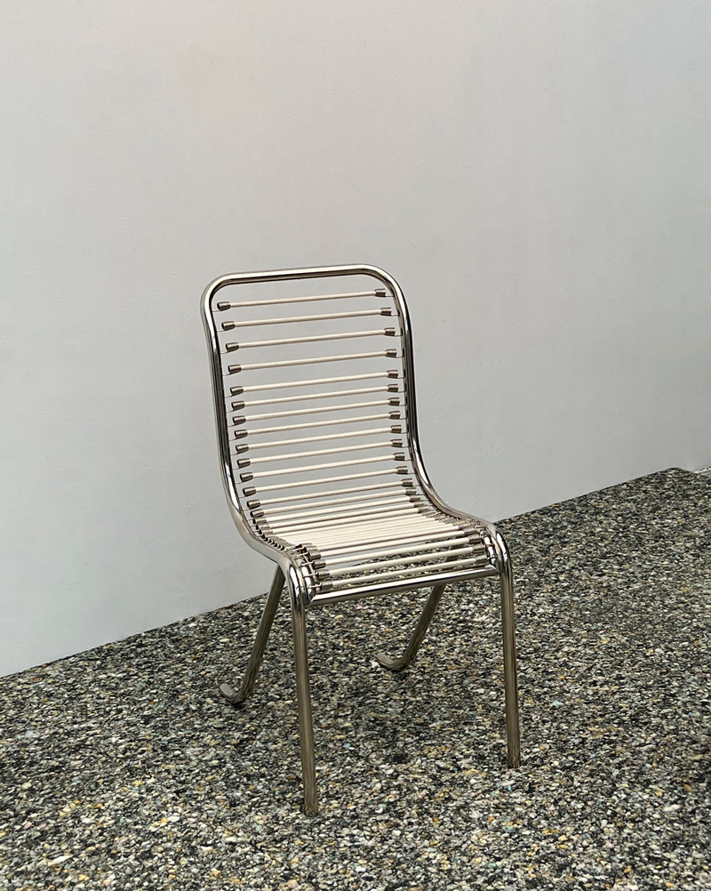 a metal chair 