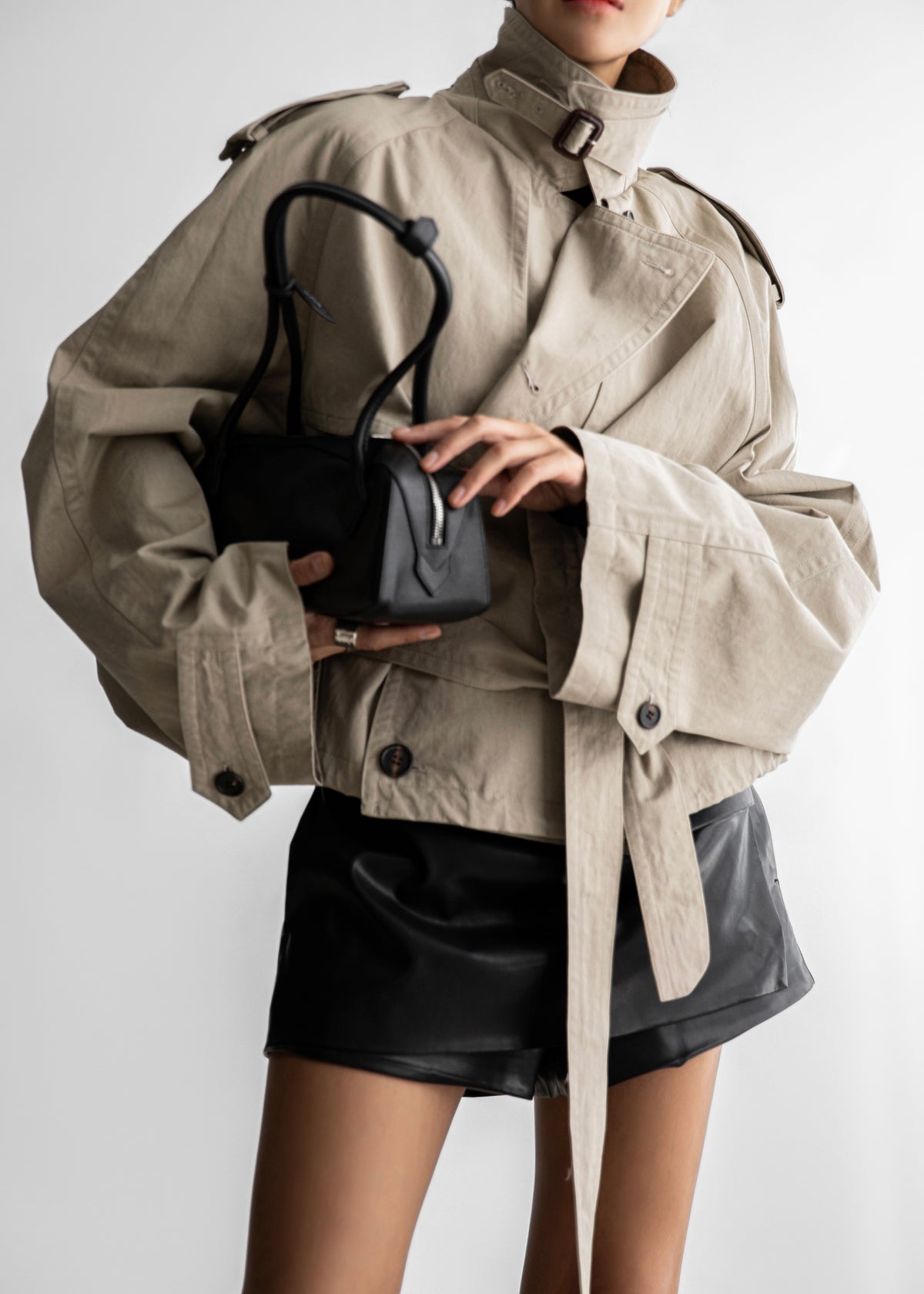 Mads Cropped Trench - Beige - 4