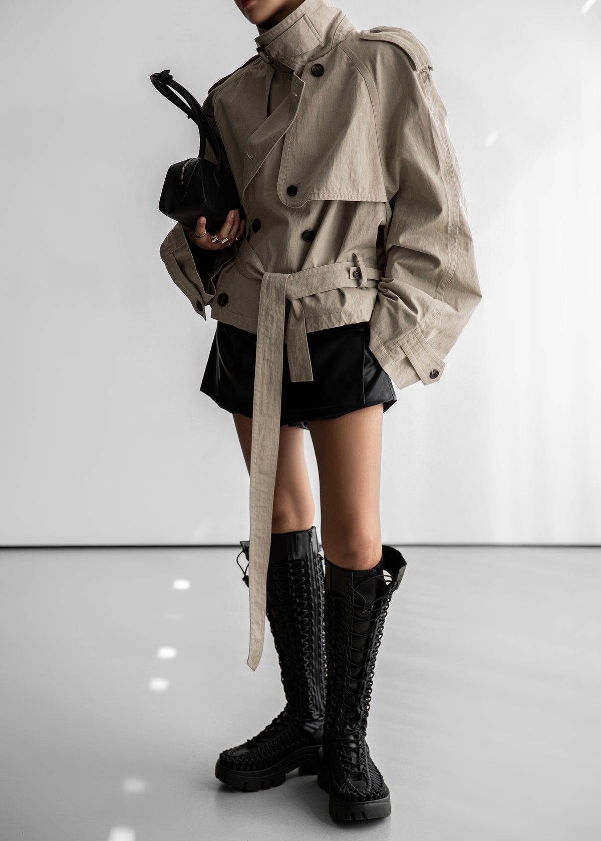 Mads Cropped Trench - Beige - 9