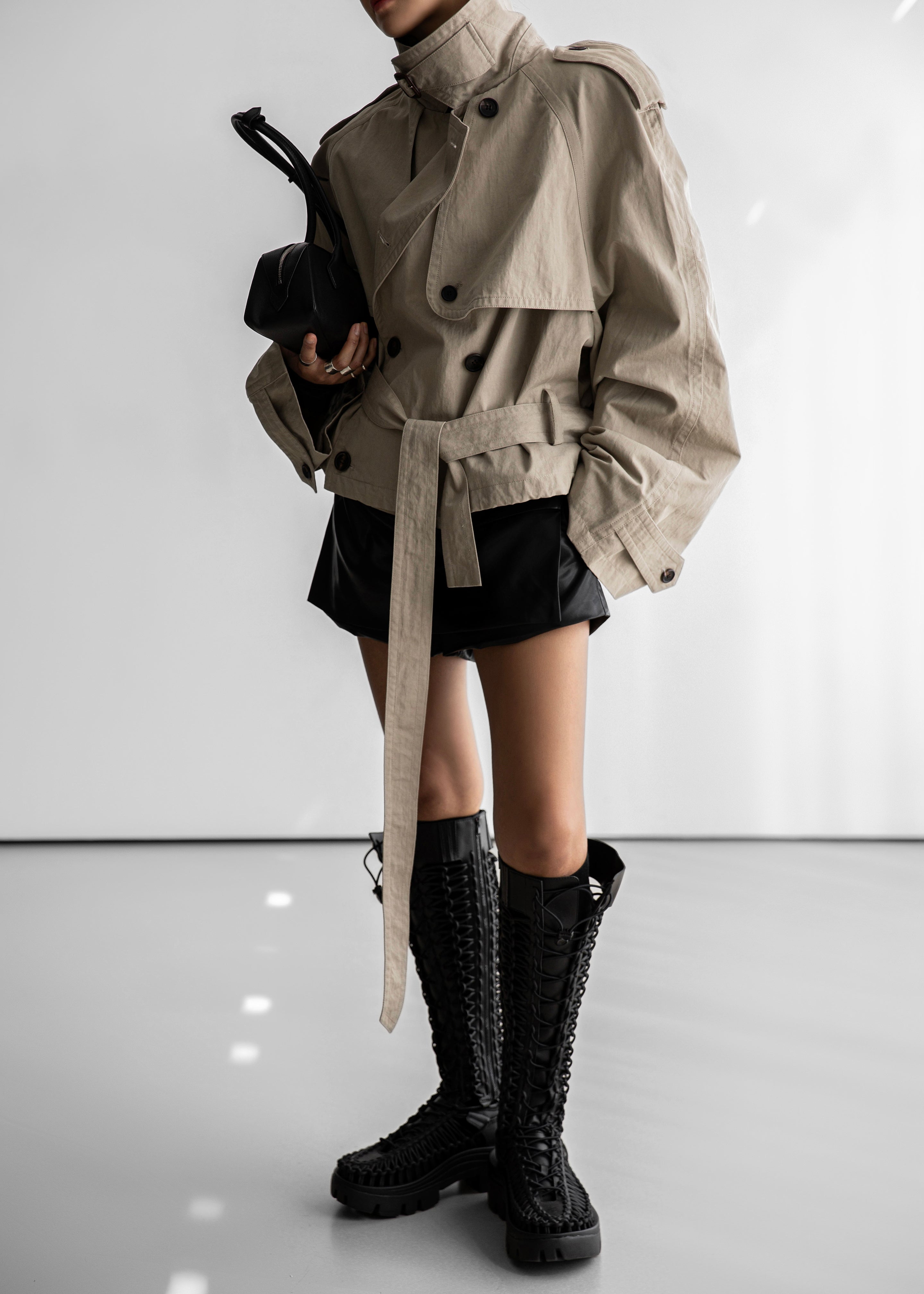 Mads Cropped Trench - Beige - 10